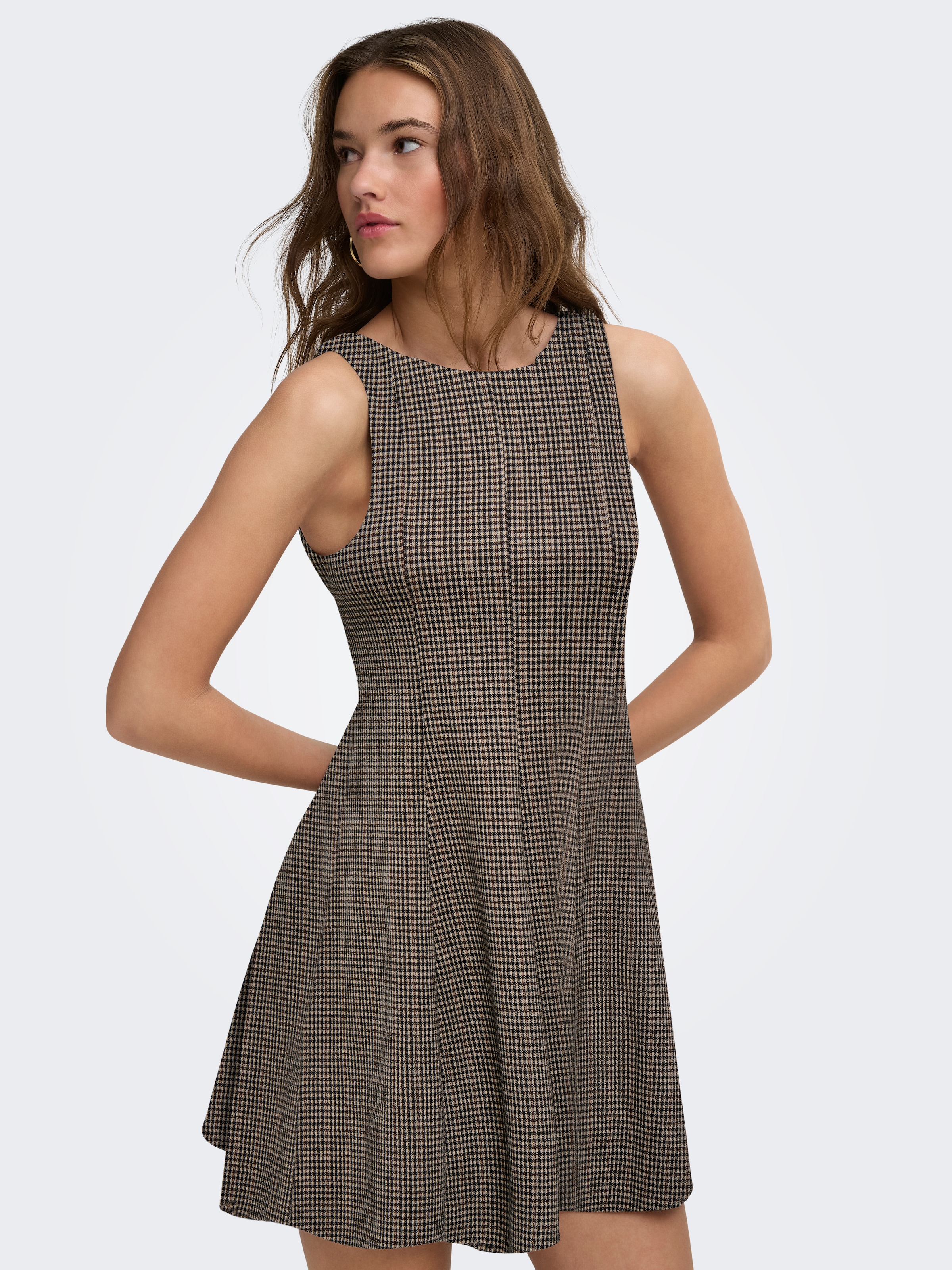 ONLY Minikleid »ONLAZURA S/L WAIST DRESS JRS« Materialmix, regular fit
