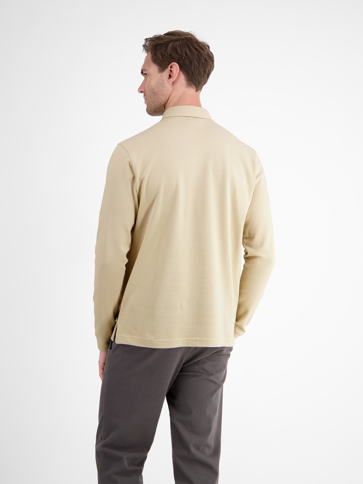 LERROS Polo à manches longues »Herren-Langarmpolo in Waffeloptik«