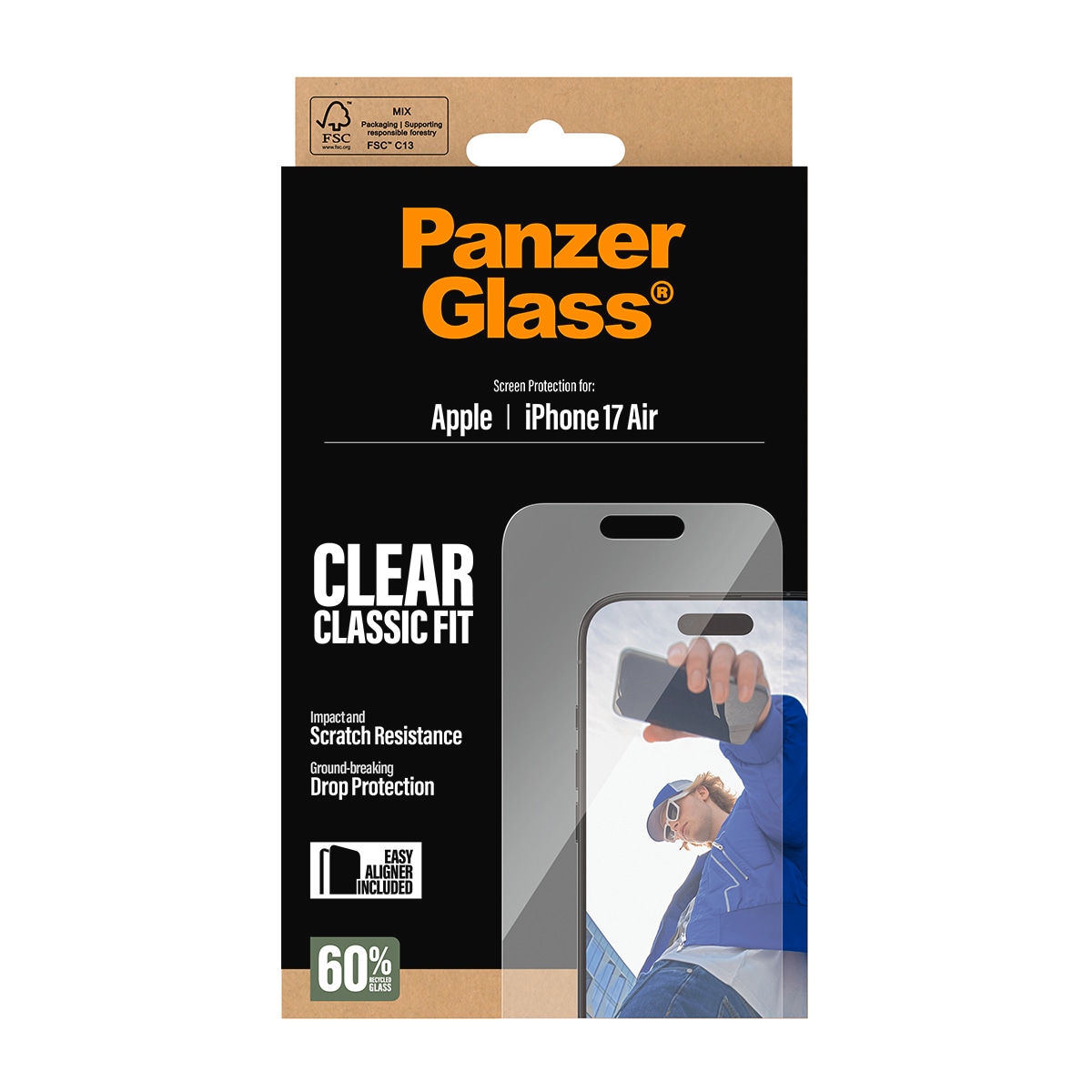 CARE by PanzerGlass Verre de protection d'écran »Classic Fit Screen Protector« für Apple iPhone Air Displayschutzfolie, Schutzfolie, Bildschirmschutz, kratz- & stossfest