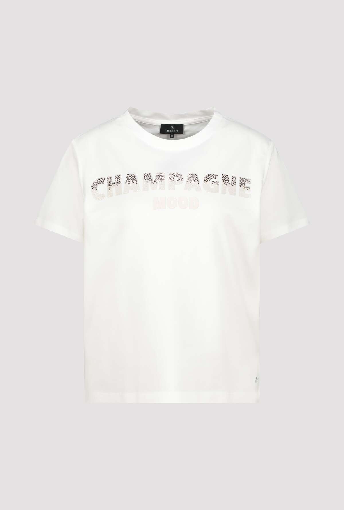 Monari T-shirt »Shirt Schmuckschrift« Regular fit mit Strasssteinen