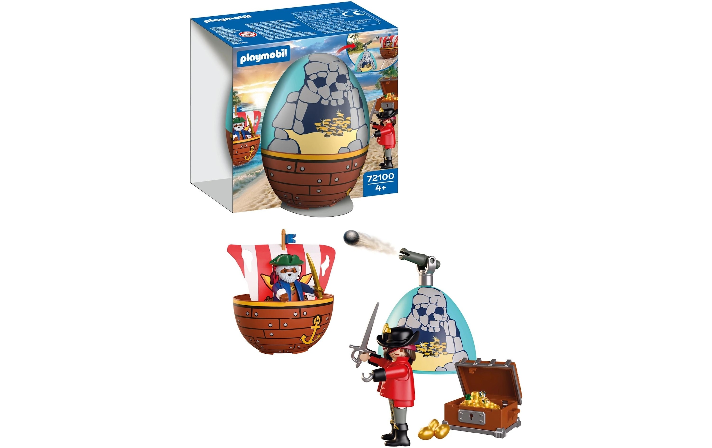 Playmobil® Konstruktions-Spielset »Spiel-Ei: Piraten (72100), Pirates«