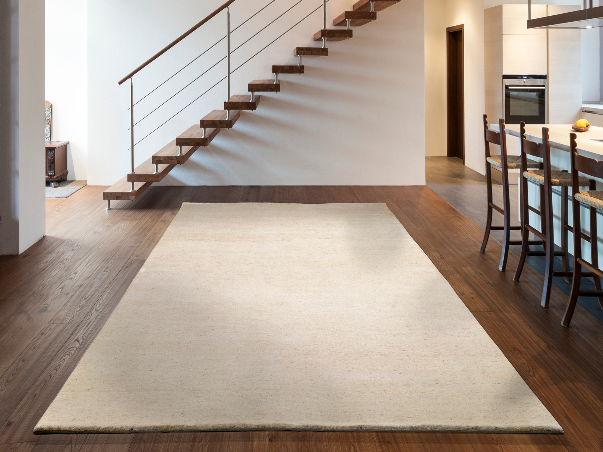 OCI DIE TEPPICHMARKE Wollteppich »ESEMPIO UNI MELANGE« rechteckig 18 mm Höhe reine Wolle, handgeknüpft, hochwertig verarbeitet