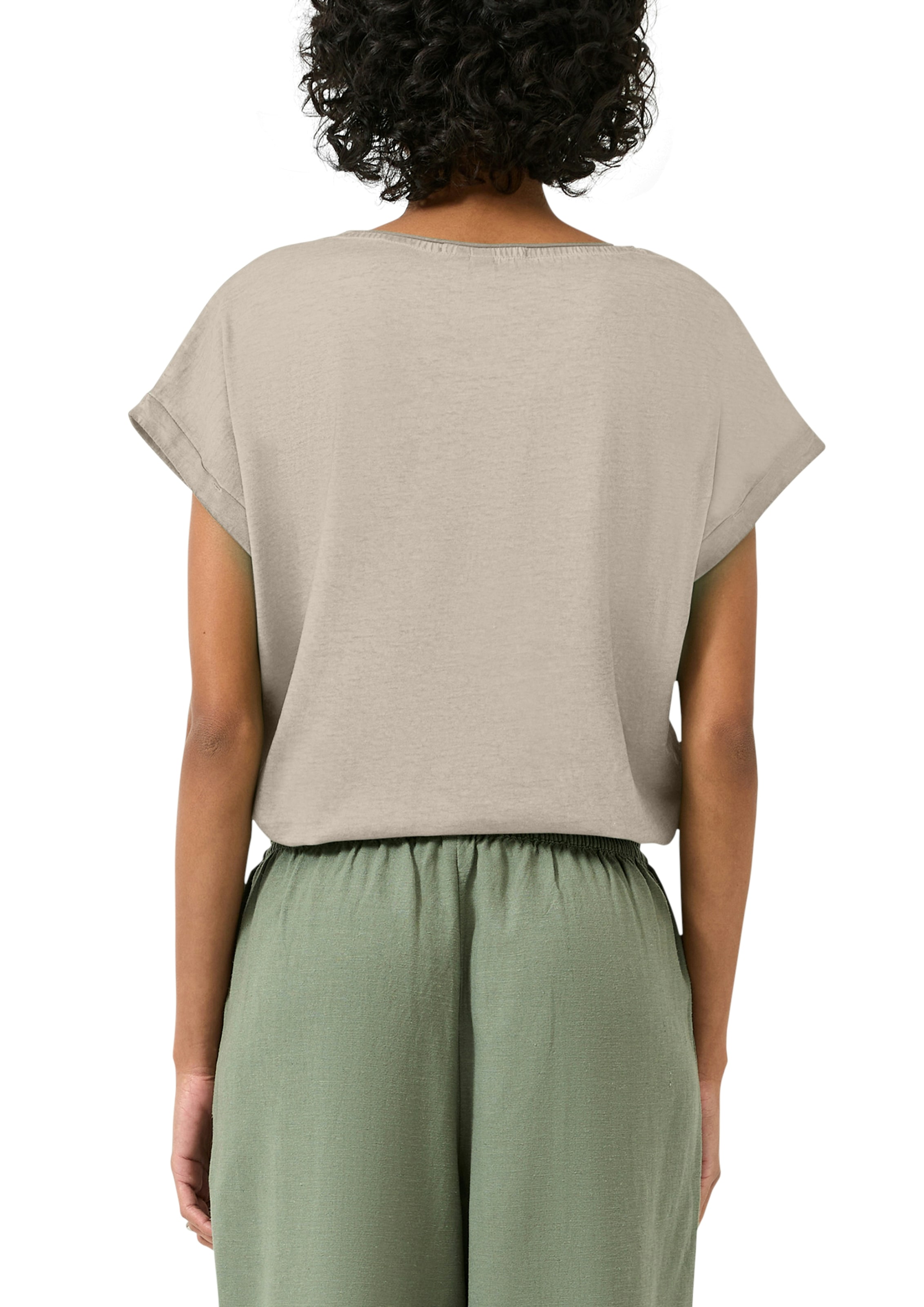 QS Rundhalsshirt mit grossem Print