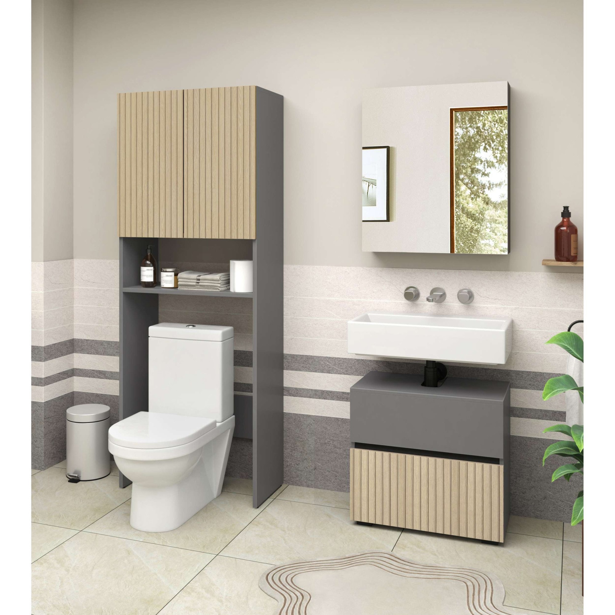 Home affaire Waschmaschinenumbauschrank »Wisla« mit 2 Türen, Breite 68 cm, Höhe 180 cm