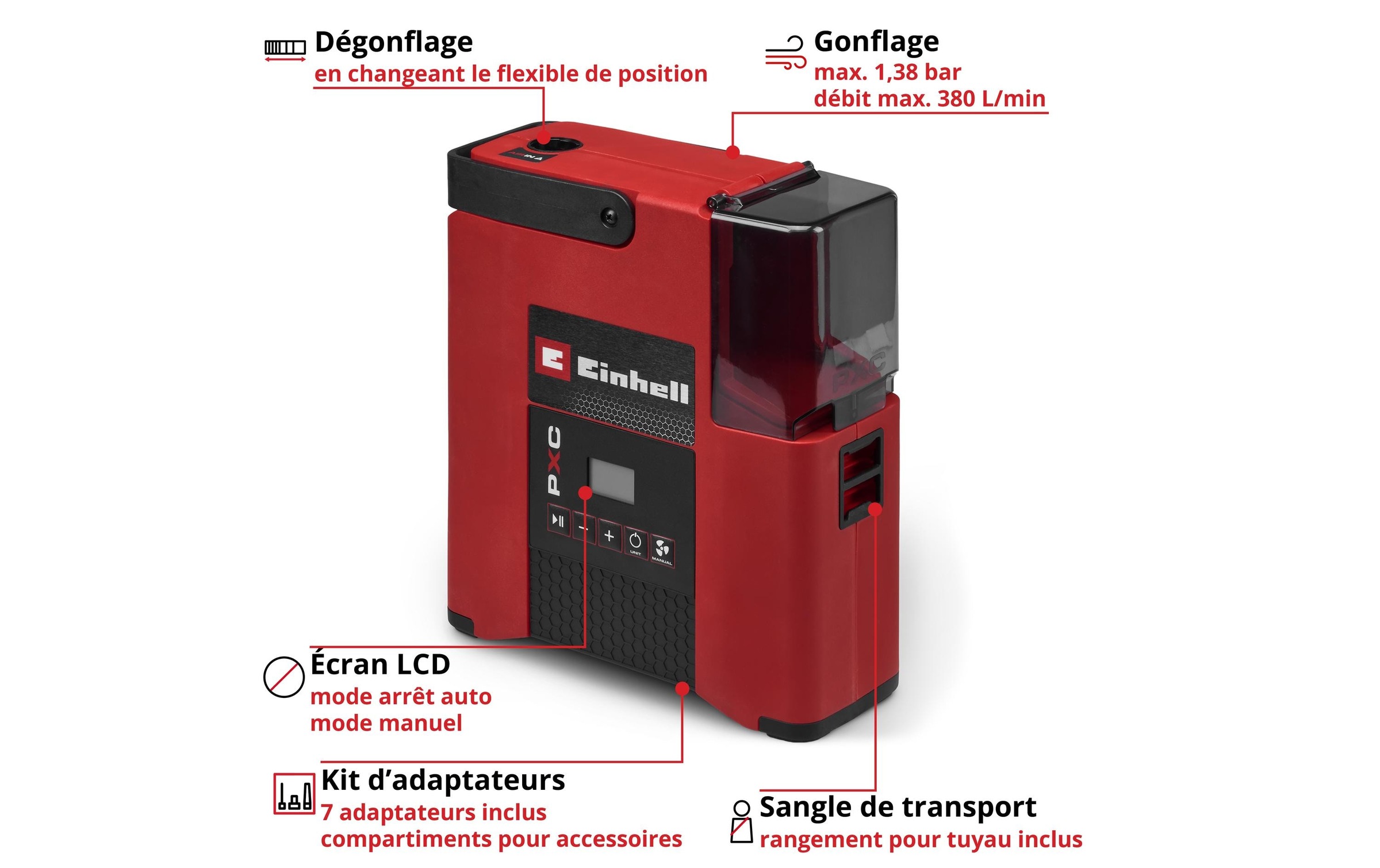 Einhell Compresseur »Einhell Akku-SUP-Kompressor 18/380 Solo 1.38 bar, 380 l/min«