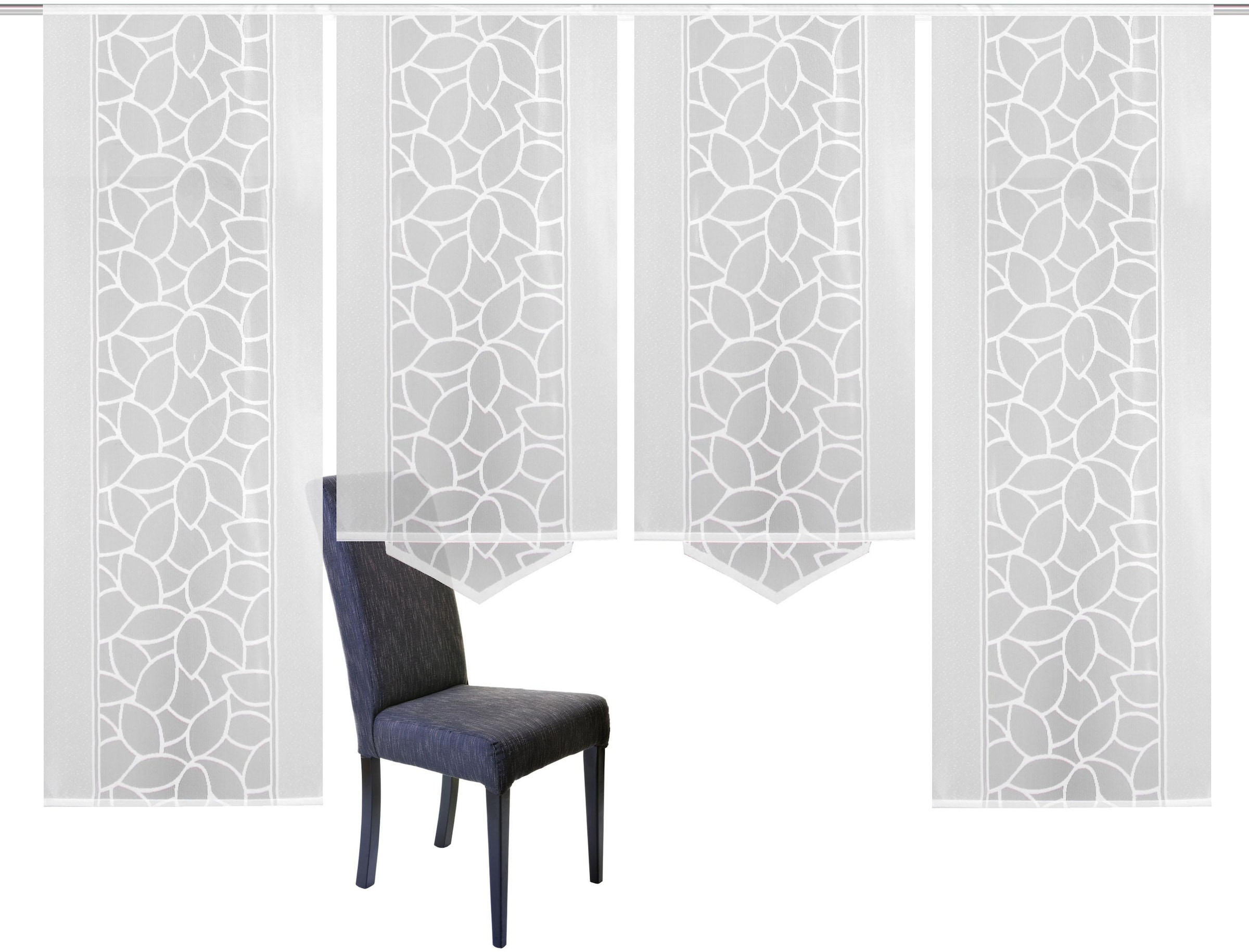 HOME WOHNIDEEN Rideau coulissant »JENNA« Velcro 4 cuis tlg. Schiebevorhang Jacquard Set