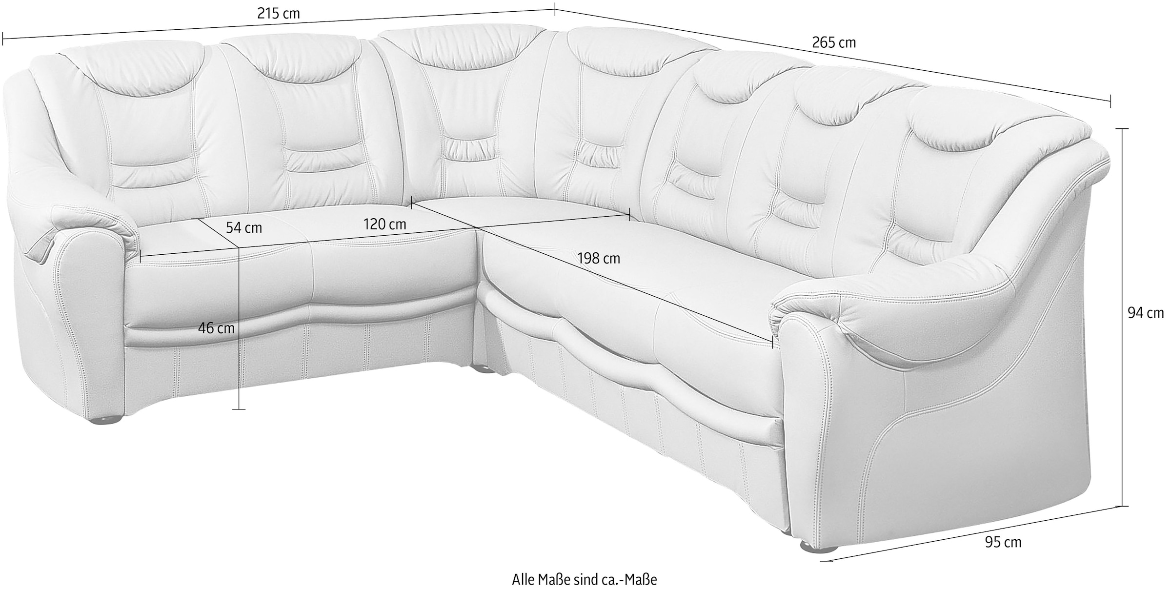 sit&more Ecksofa »Bansin L-Form« wahlweise mit Bettfunktion