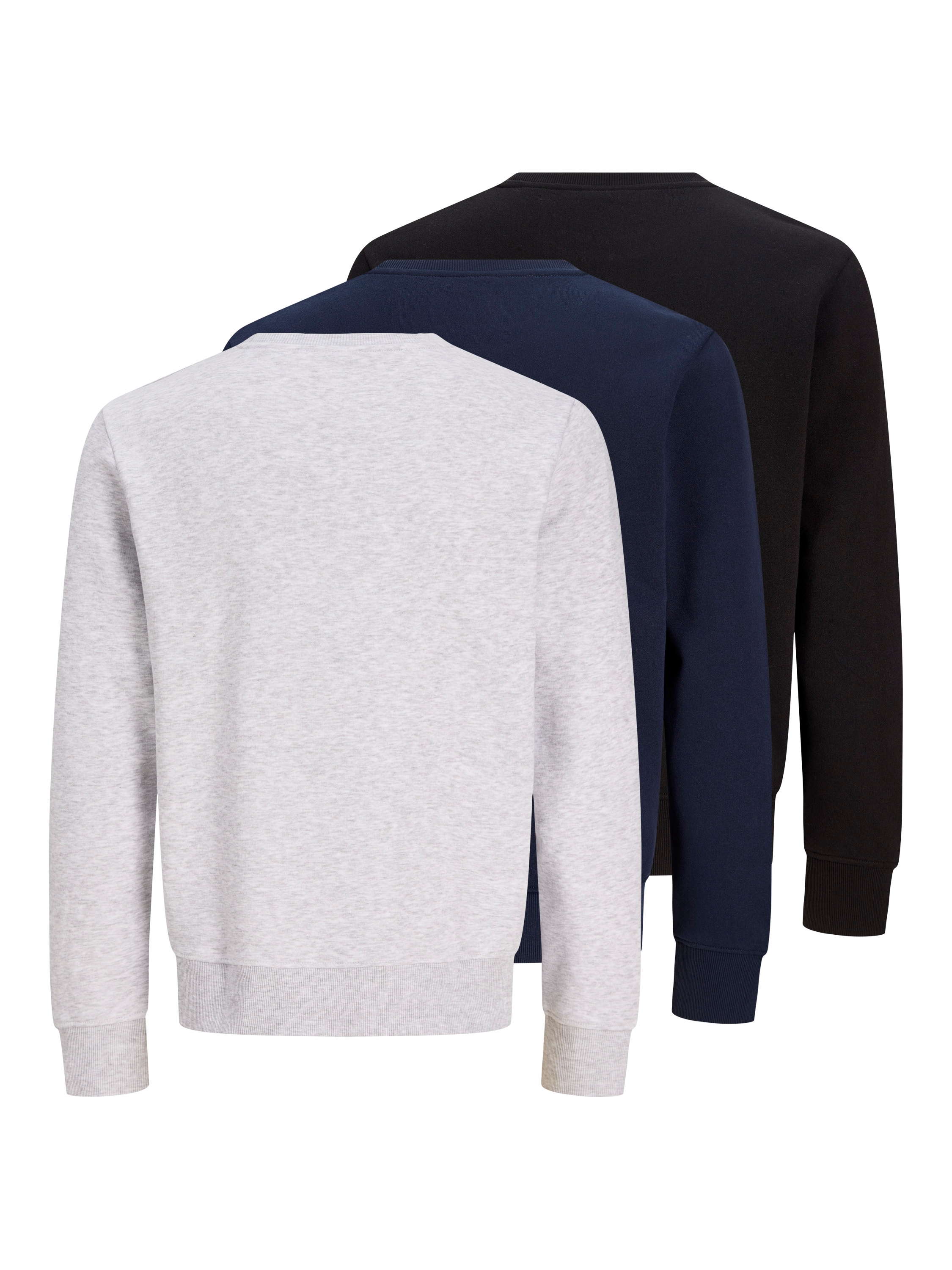 Jack & Jones Sweat-shirt »JJRUSH SWEAT CREW NECK 3PK MP«, 3 mélange coton, coupe régulière
