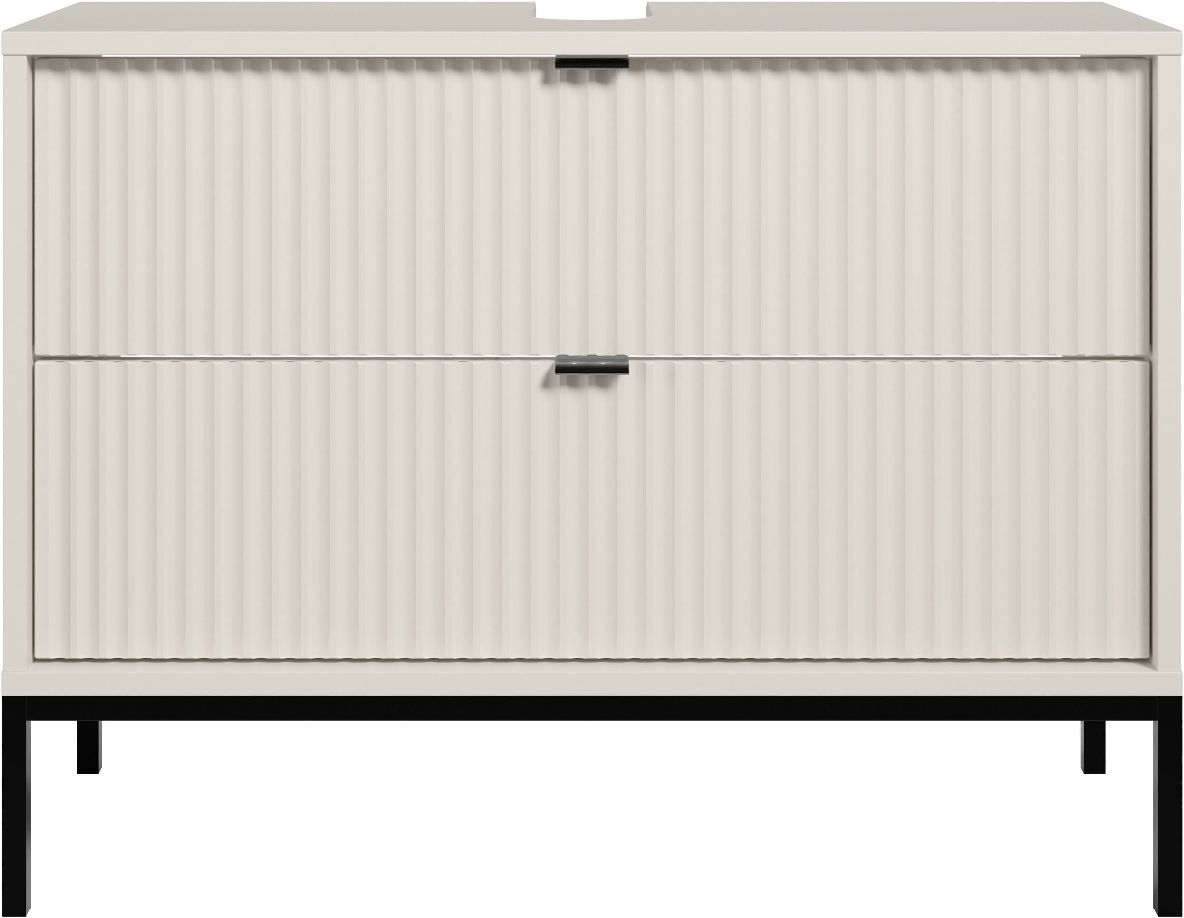 BASIC by Balculina Waschbeckenunterschrank »Lucera BxHxT 80x60x32 cm« 1 Stk. tlg. Breite 80cm, Unterflurauszug, Metallfüsse