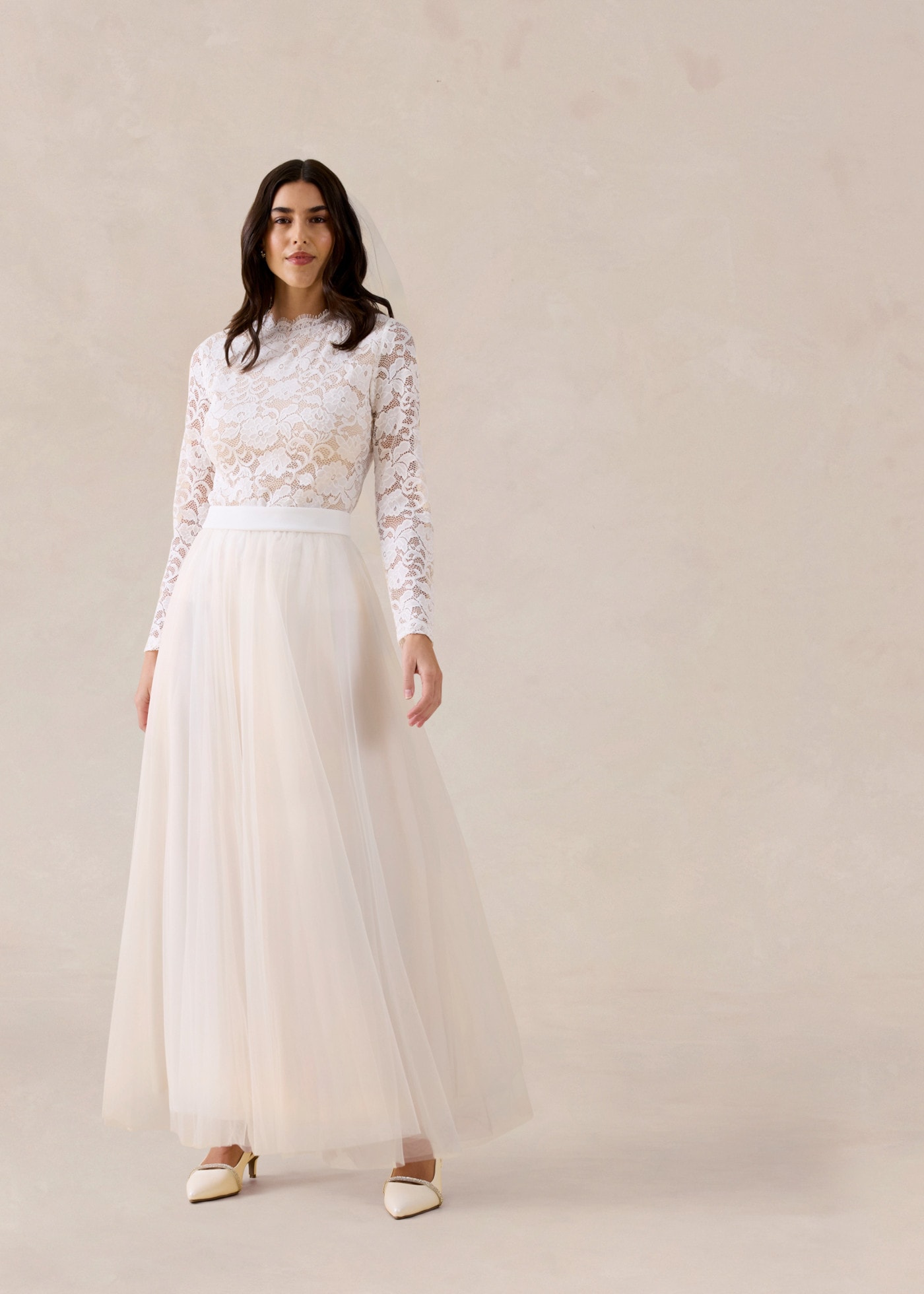 bonprix Maxi jupe avec fine couche de tulle, coupe évasée, en polyester léger