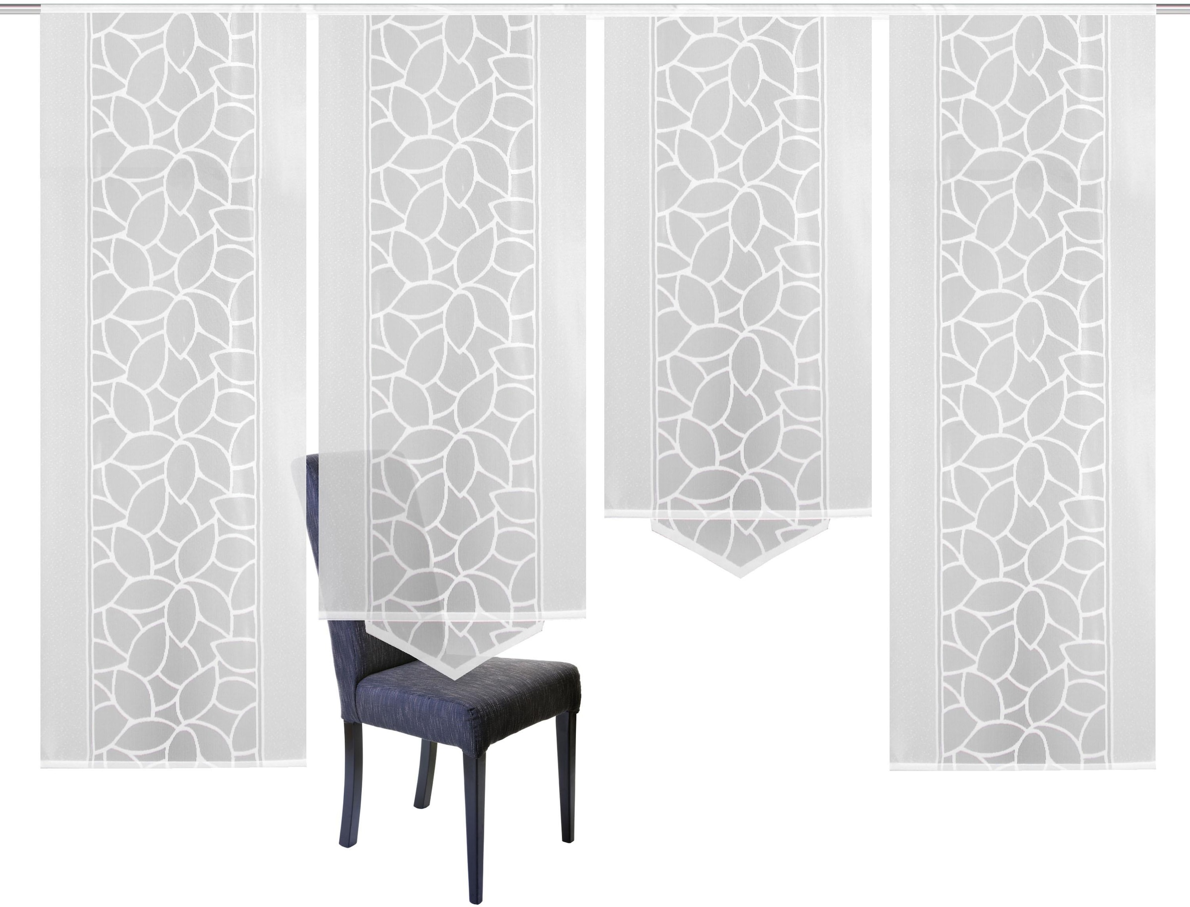 HOME WOHNIDEEN Rideau coulissant »JENNA« Velcro 4 cuis tlg. Schiebevorhang Jacquard Set