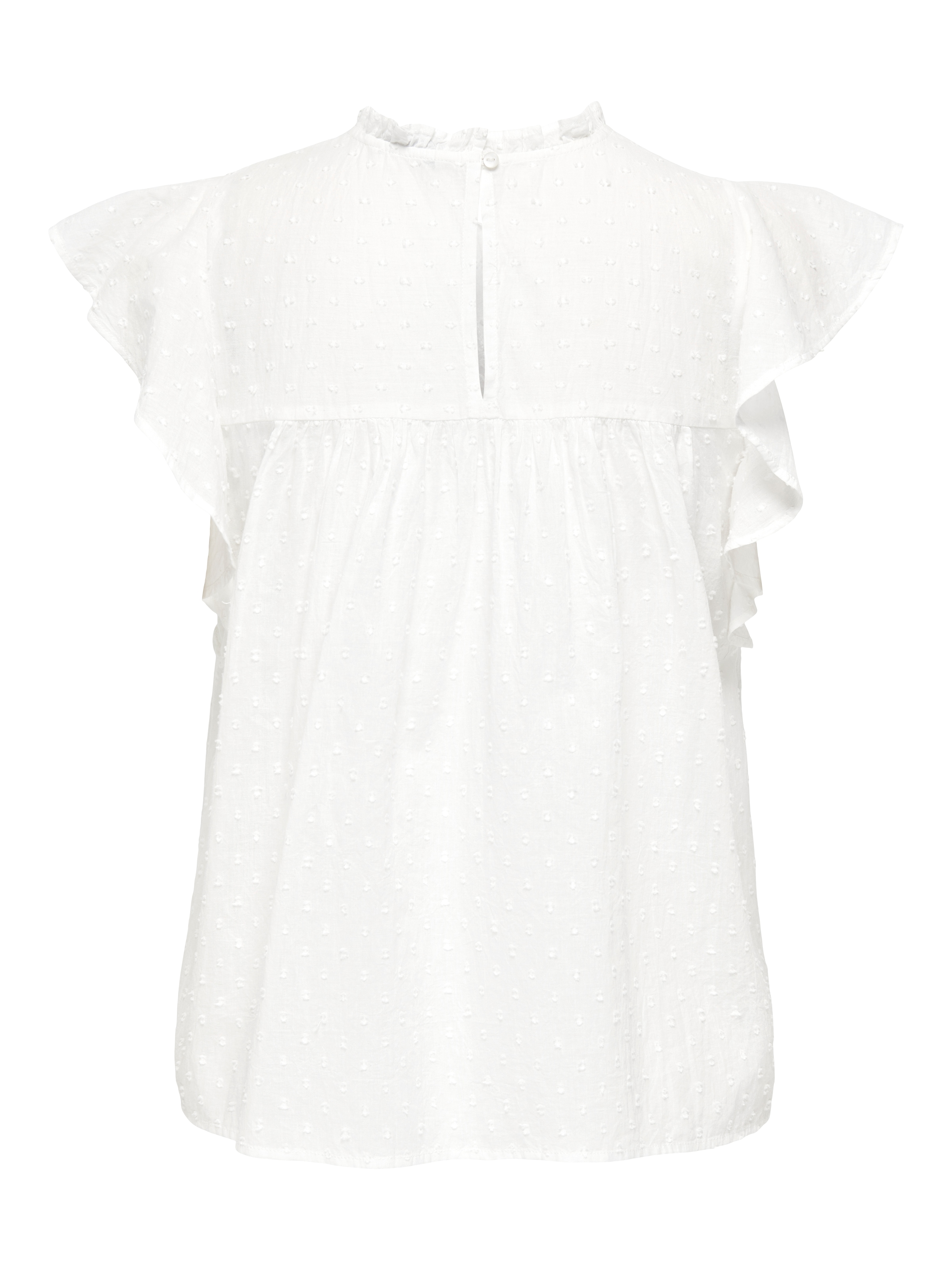 ONLY Top à volants »ONLKATTI S/S DOBBY TOP WVN NOOS« coton, coupe régulière