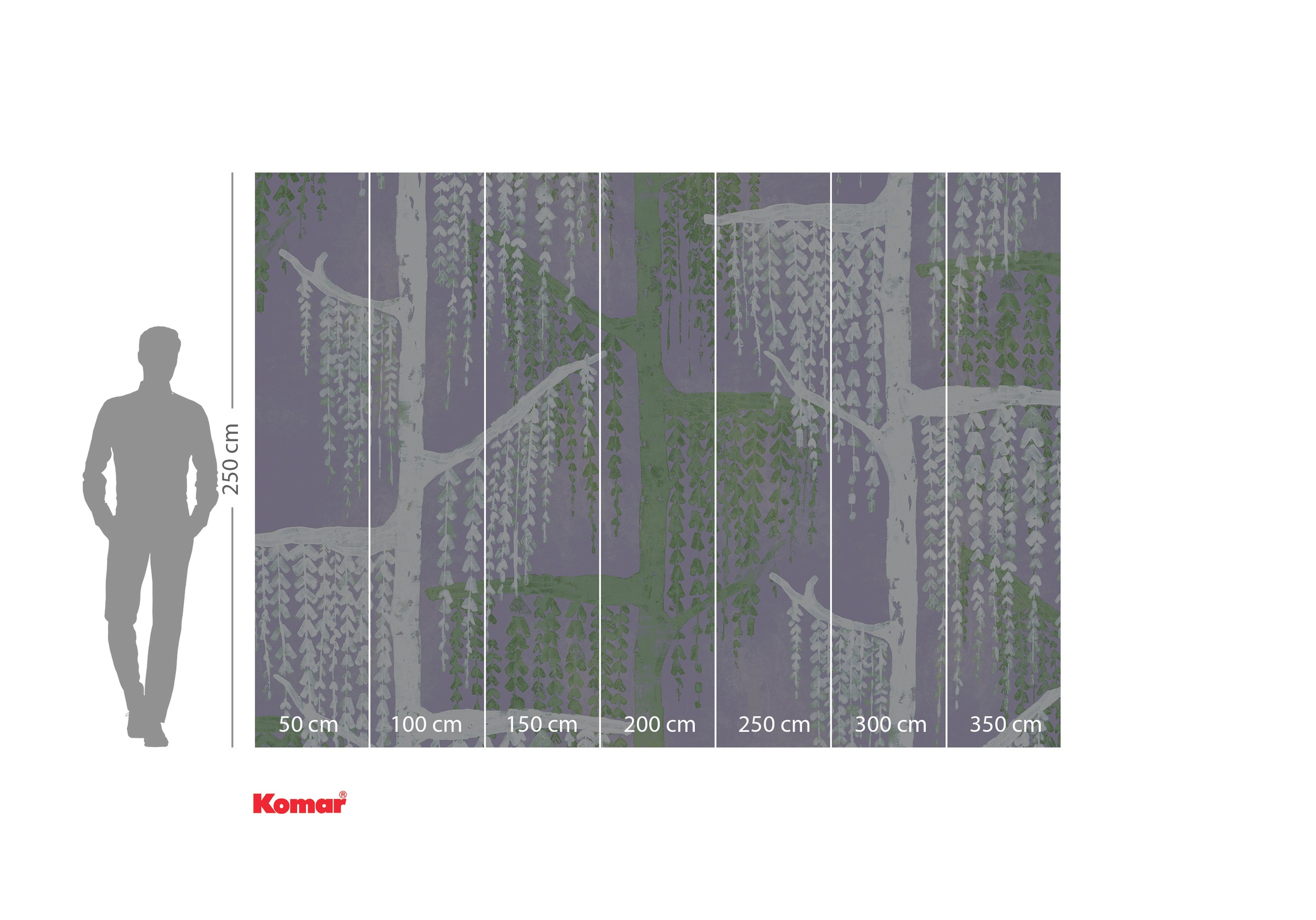 Komar Fototapete »Komar Vlies Fototapete - Crazy Willow - Grösse 350 x 250 cm« bedruckt glatt