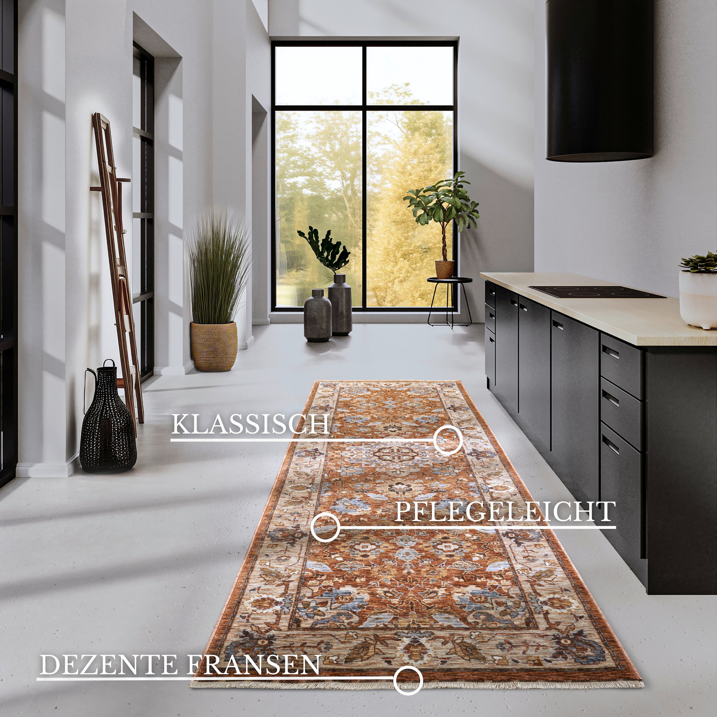 Villeroy & Boch Teppich »Egon« rechteckig 7 mm Höhe Orientalisch, Fransen, Läufer, Wohnzimmer, Schlafzimmer, Klassisch