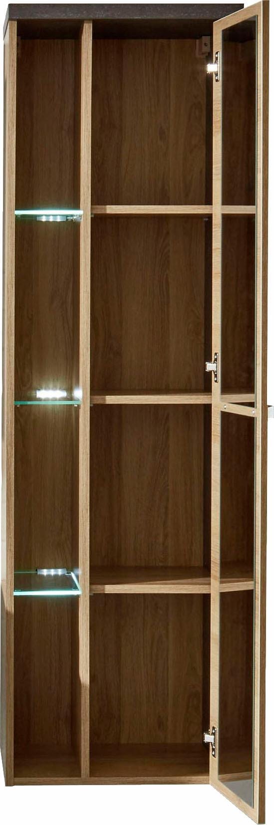 welltime Armoire haute »Bilbao« Hänge-Badschrank mit innen verspiegelter Tür und 3 Glasböden