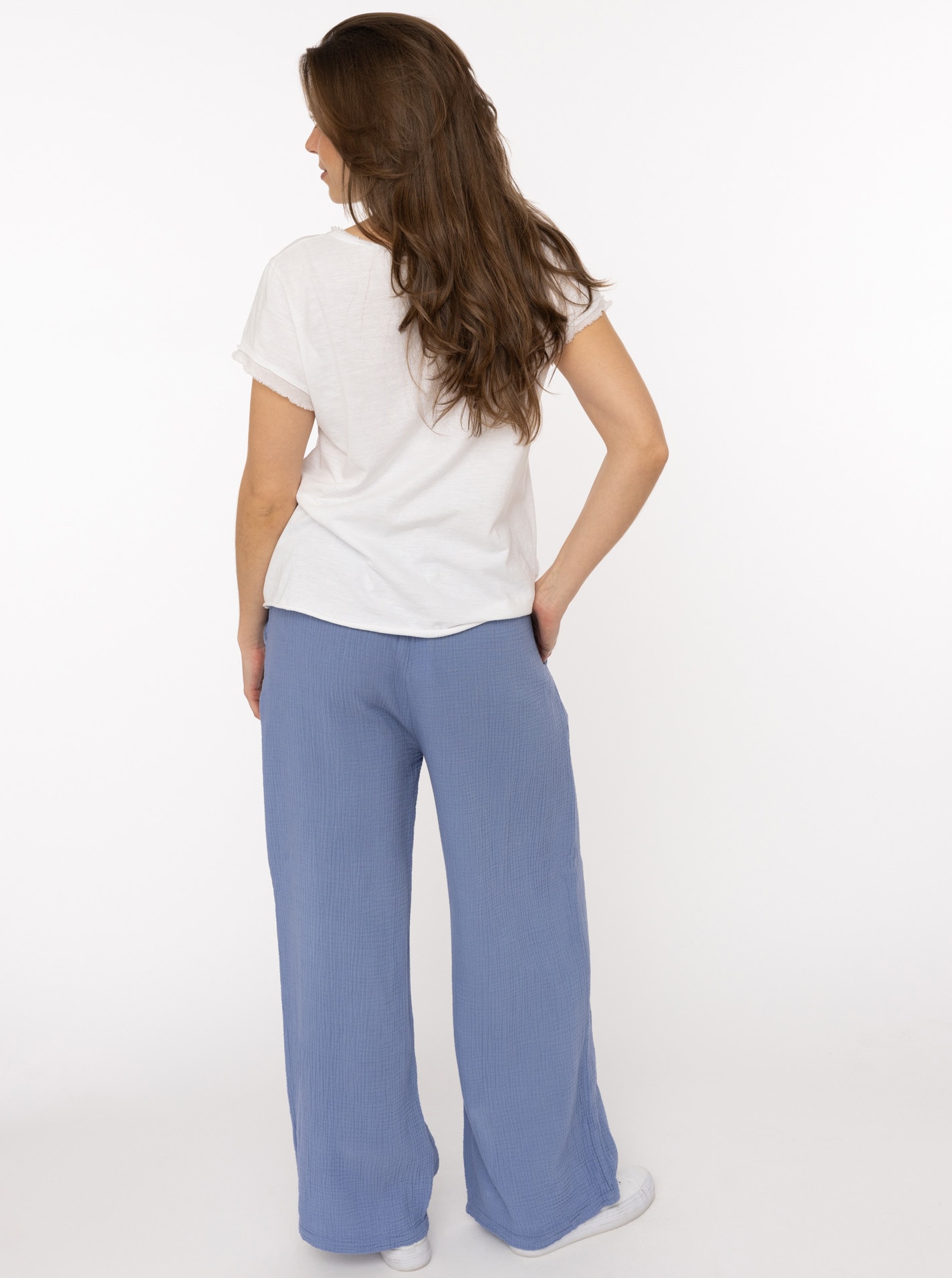 Zwillingsherz Pantalon en tissu »"Musselin"«  mit Zugband, Eingriffstaschen und weitem Bein