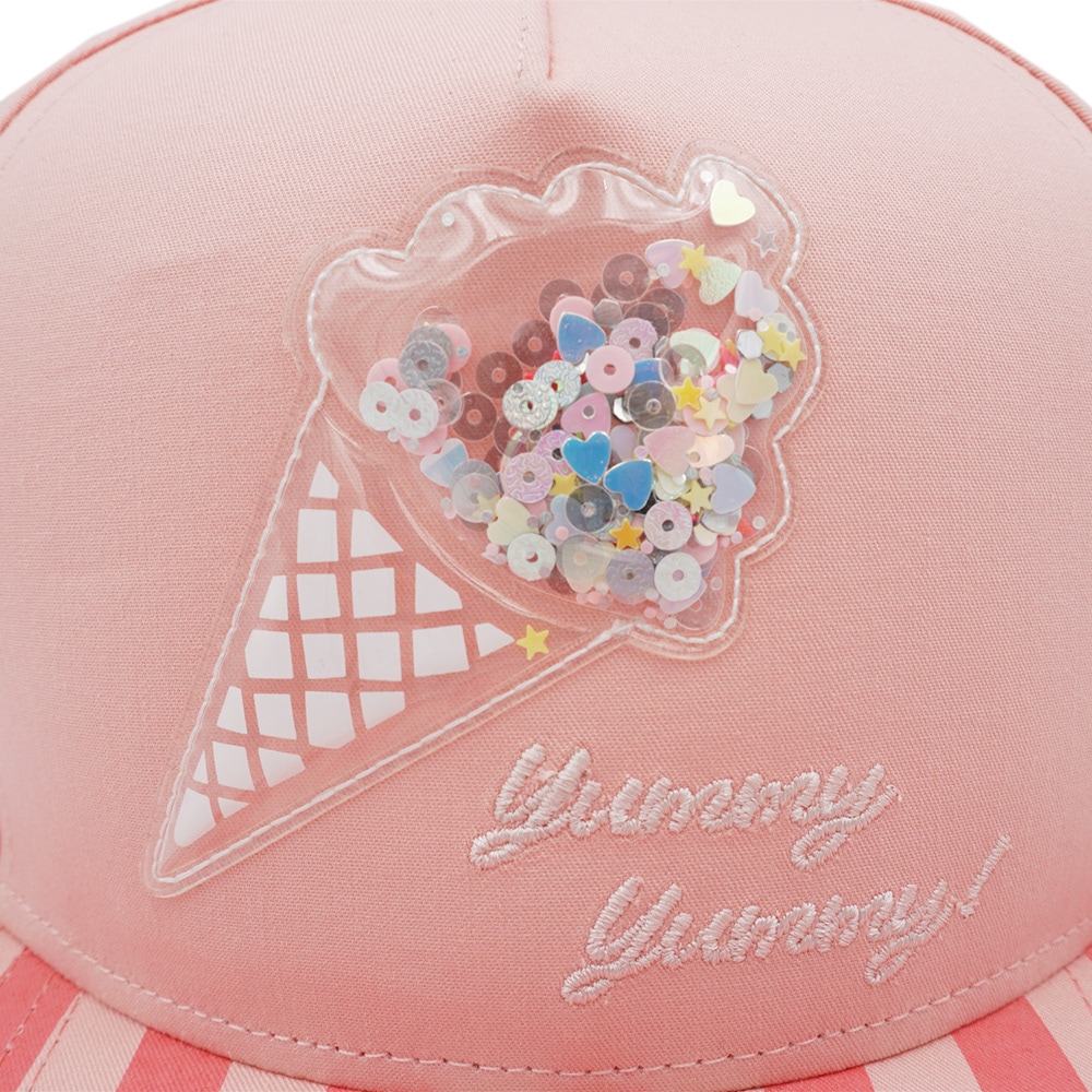 MAXIMO Casquette de baseball Candy Peach, Eistüte, interaktiver Patch, Glitzer, Snapback
