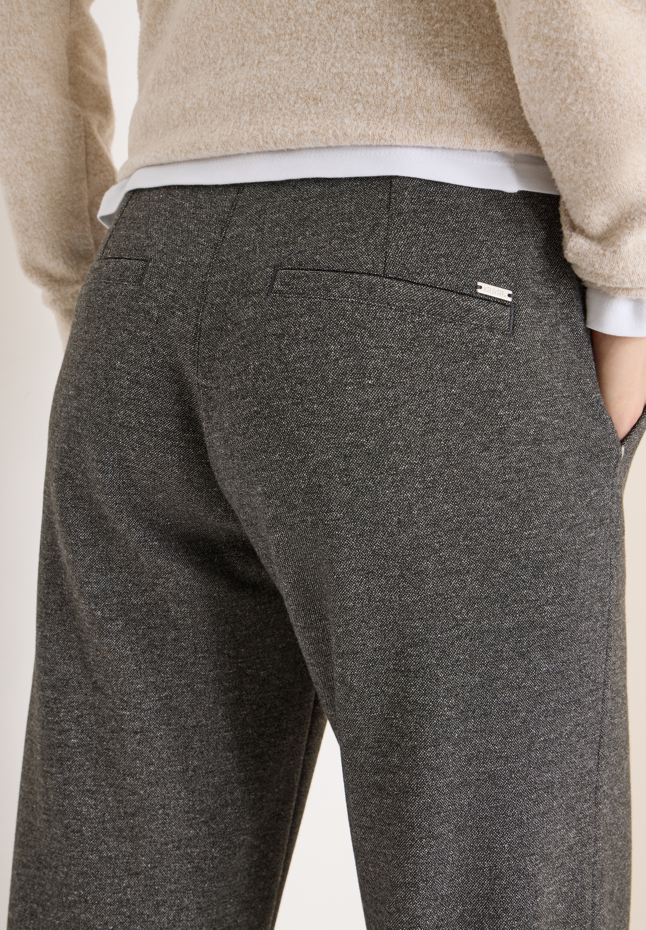 Cecil Pantalon en tissu »Style NEELE«  Two-Tone Melange Hose mit Kordelzug