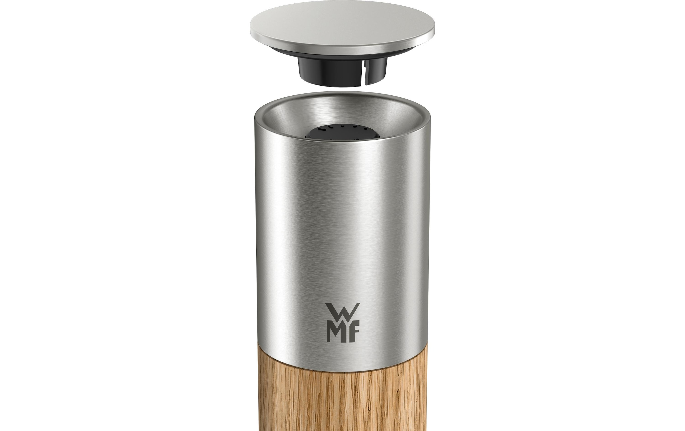WMF Moulin à épices »Nature Pro Edelstahl« Keramikmahlwerk, einstellbarer Mahlgrad, Aromaschutzdeckel, Holz
