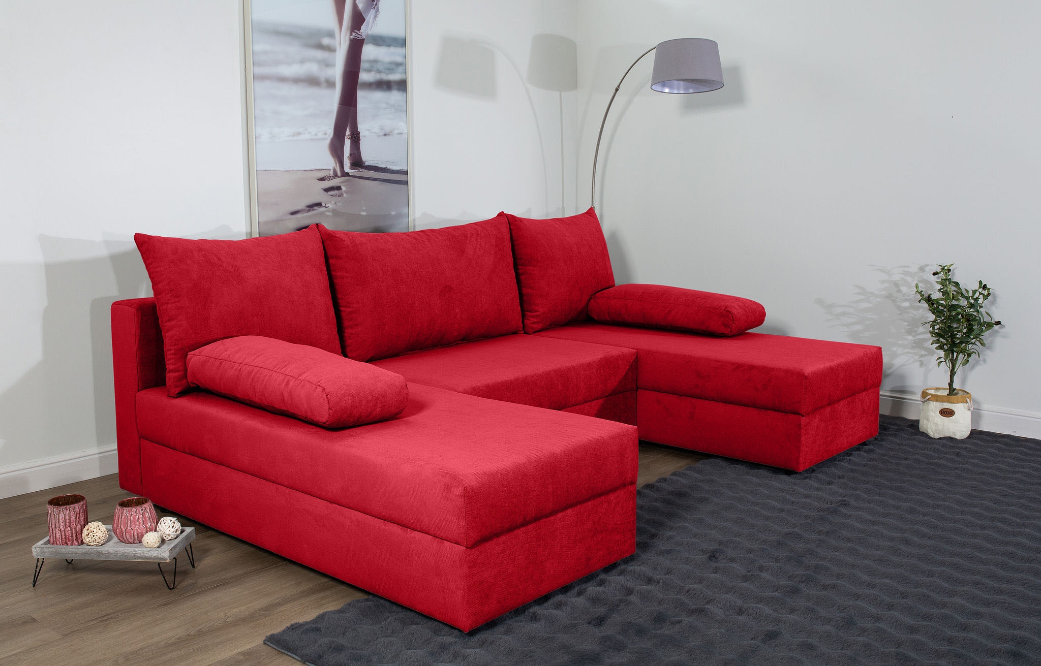 COLLECTION AB Paysage de salon »Pico U-Form« Wohnlandschaft,2 X Ottomane,Polyätherschaum Polsterung