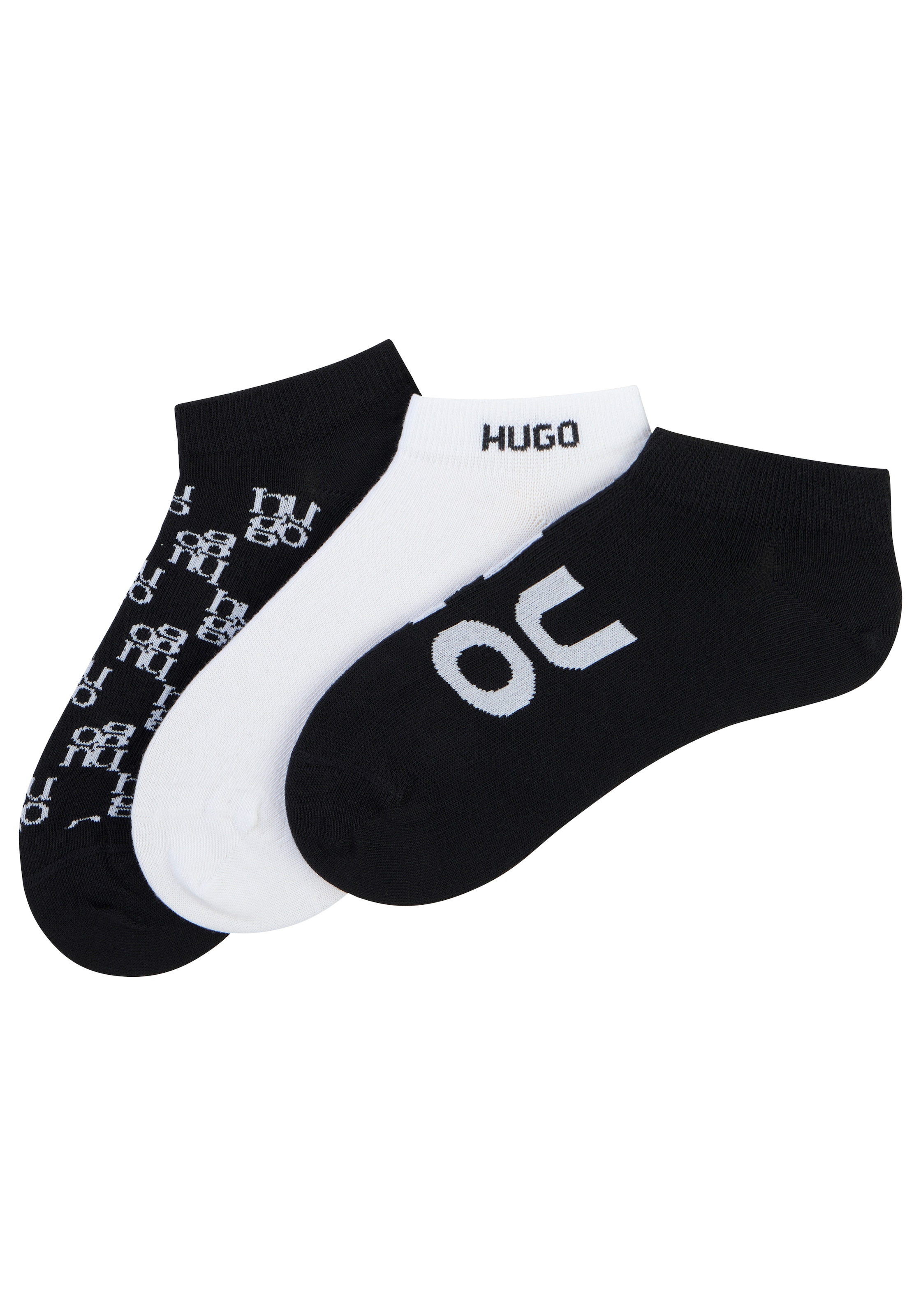 HUGO Underwear Sneakersocken 3 Paar tlg. verstärkte Fersen- und Zehenpartie