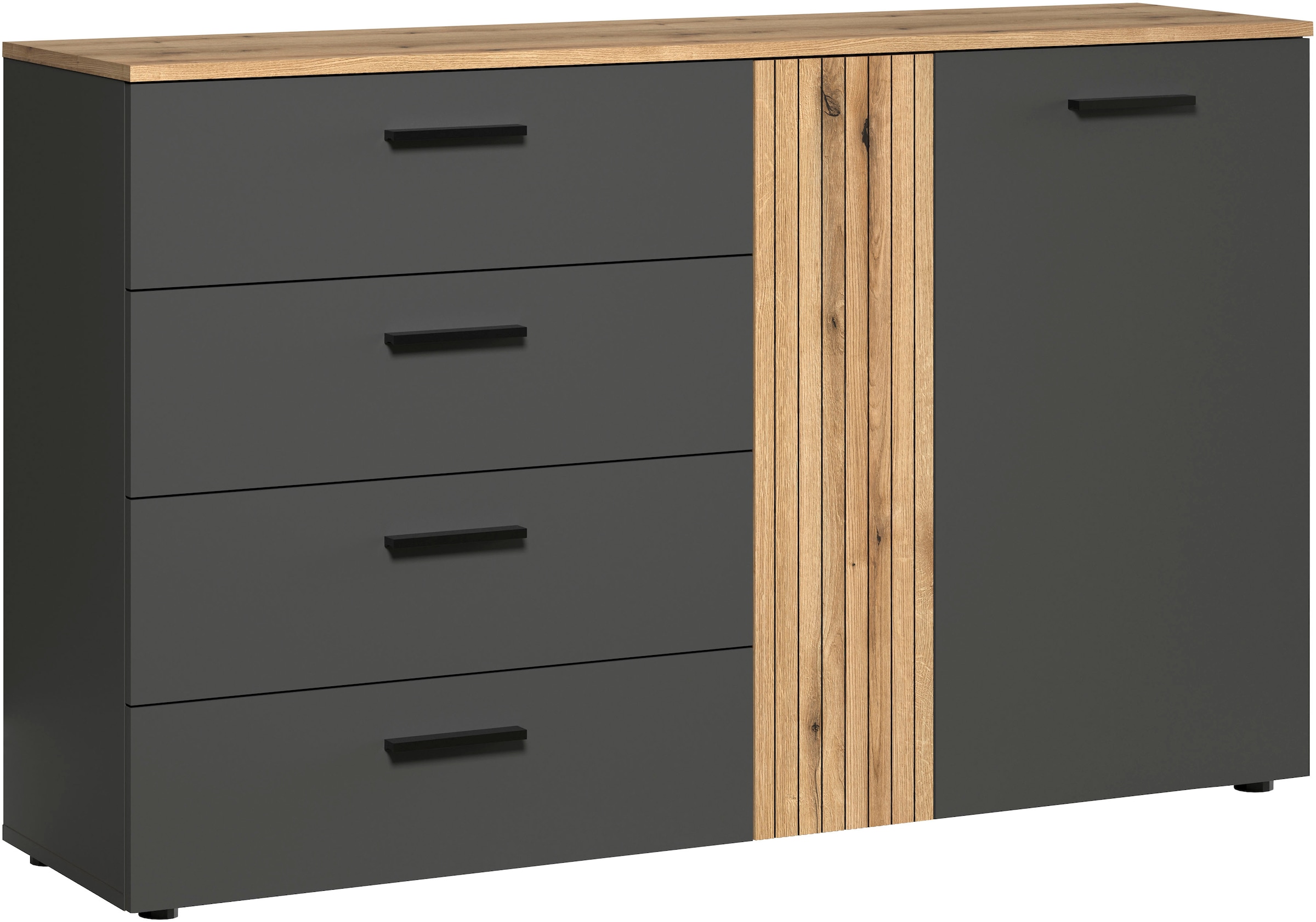 Home affaire Commode »Estepona« 1 cuis tlg. Sideboard mit voll ausziehbaren Schubladen - (B/T/H) 139/38/86 cm