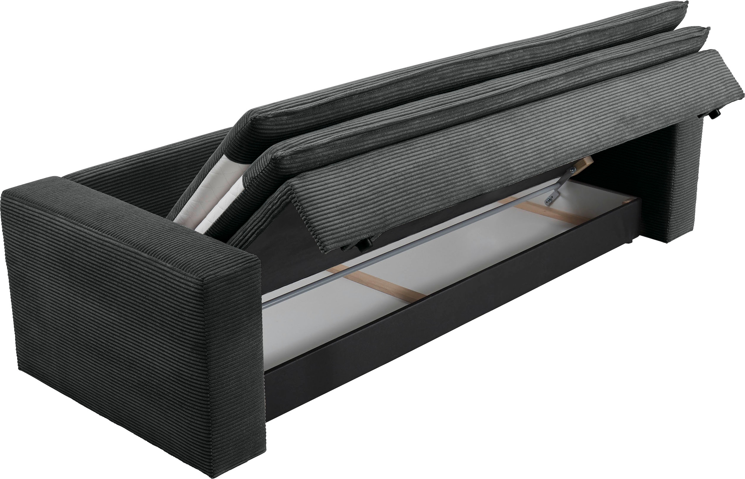 Home affaire 3-places »PIAGGE« Cord-Bezug - mit Bettfunktion und Bettkasten, mit praktischem Topper