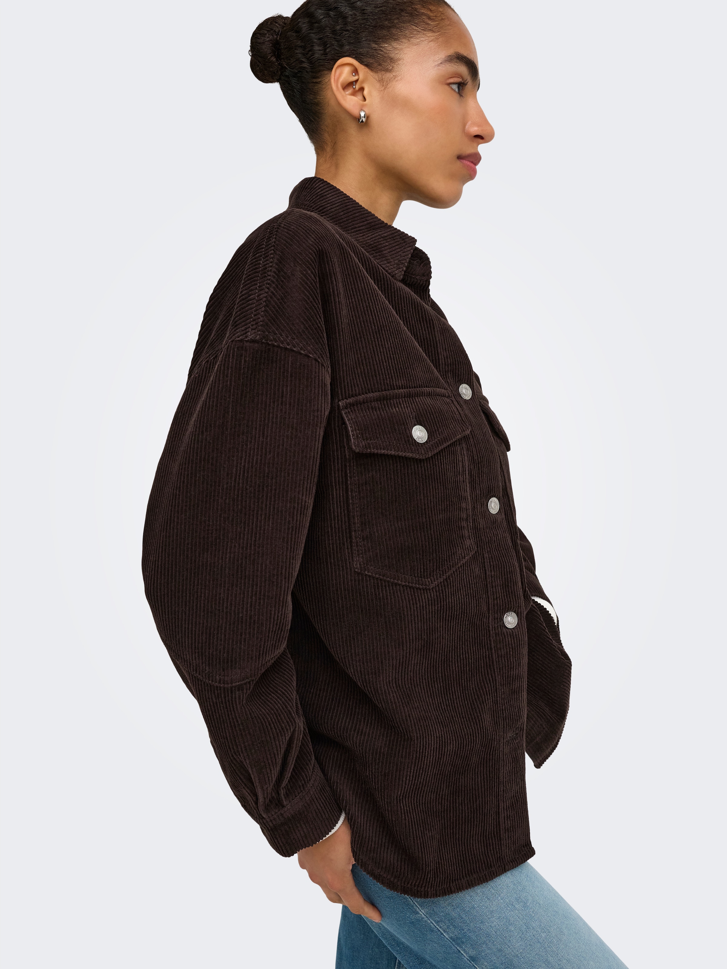 ONLY Blouse chemise »ONLTIGGY L/S CORD SHACKET PNT« Coton, oversize
