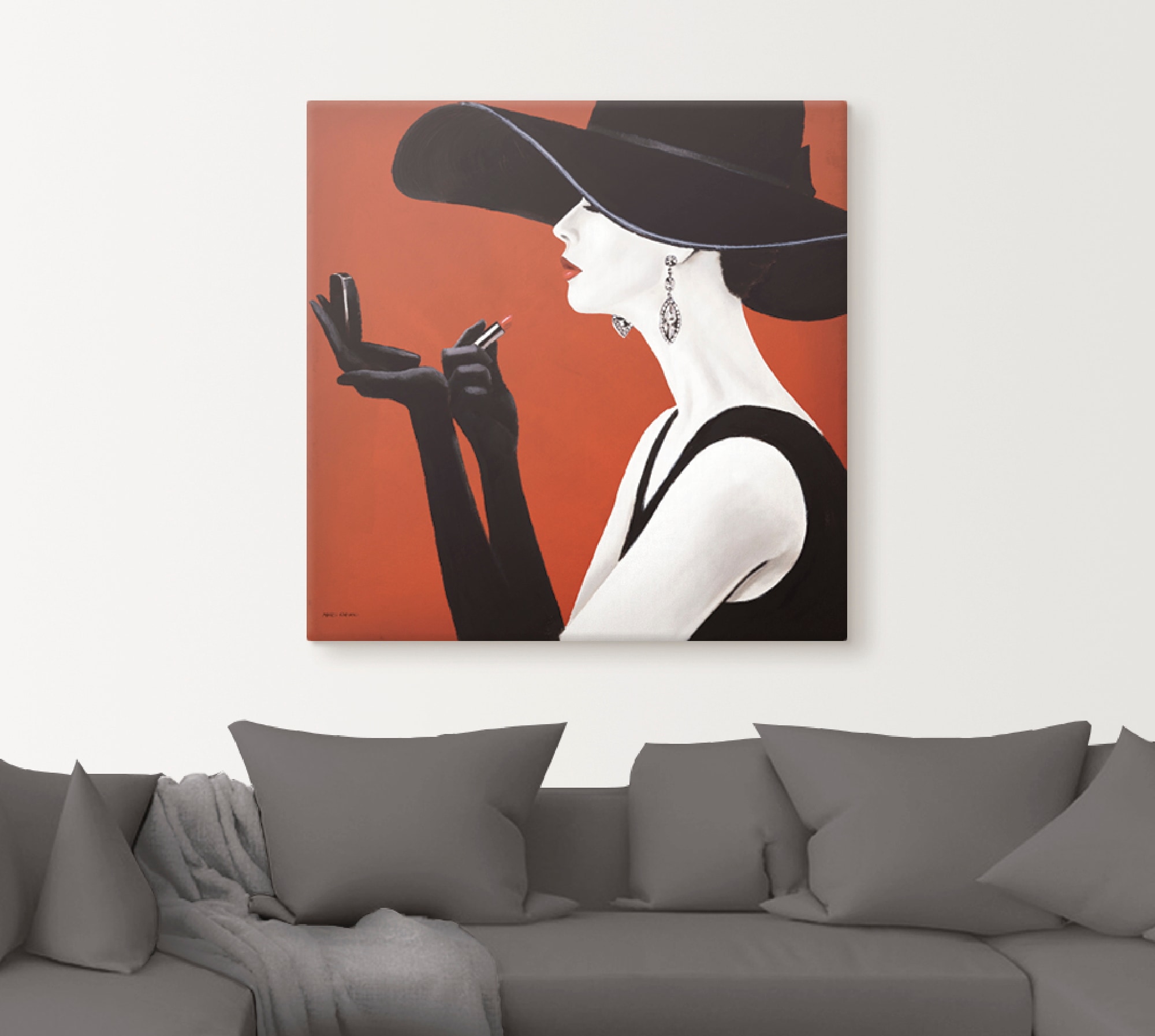 Artland Leinwandbild »Hut ab II« Frau 1 Stk. tlg. auf Holzrahmen gespannt