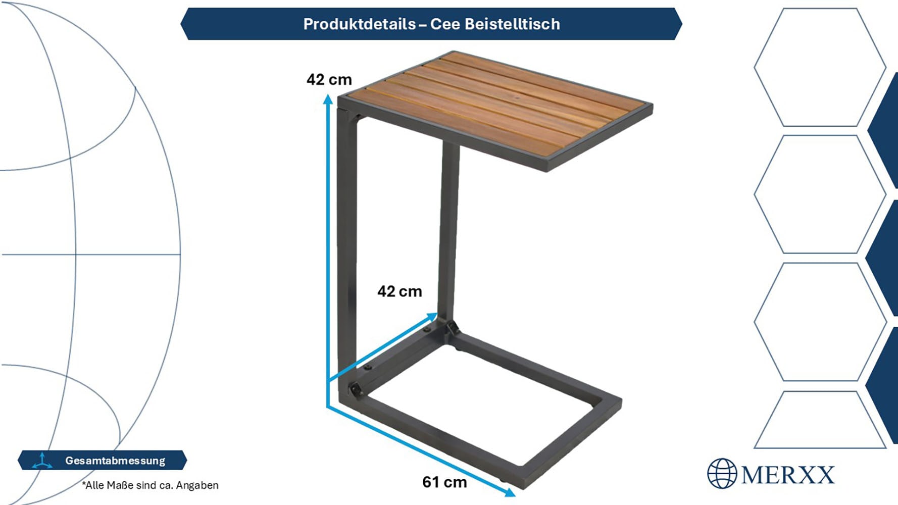 MERXX Table d'appoint »Cee« LxPxH : 41,5x32x61,5 cm