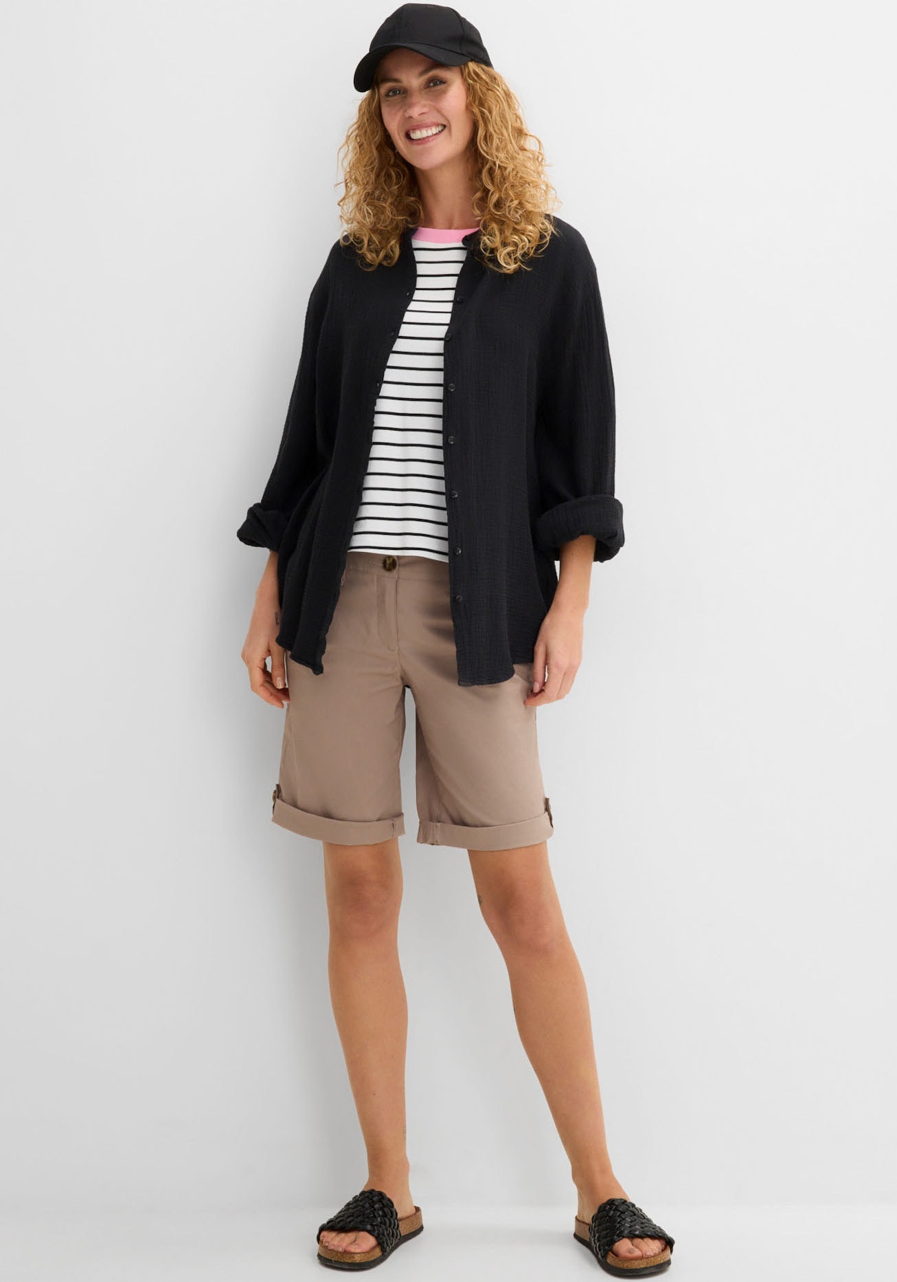 bonprix Bermuda »Stretch Bermuda«  mit krempelbaren Beinen, Regular Fit