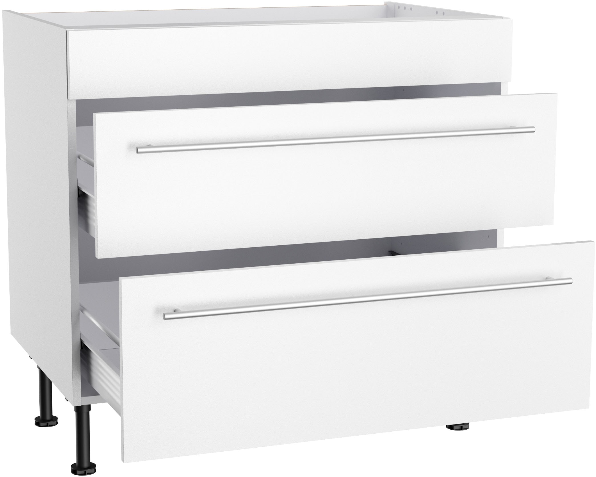 KOCHSTATION Kochfeldumbauschrank »KS-Bern2« Breite 90 cm, Kochfeldumbauschrank, 2 Auszügen, 1 feste Blende