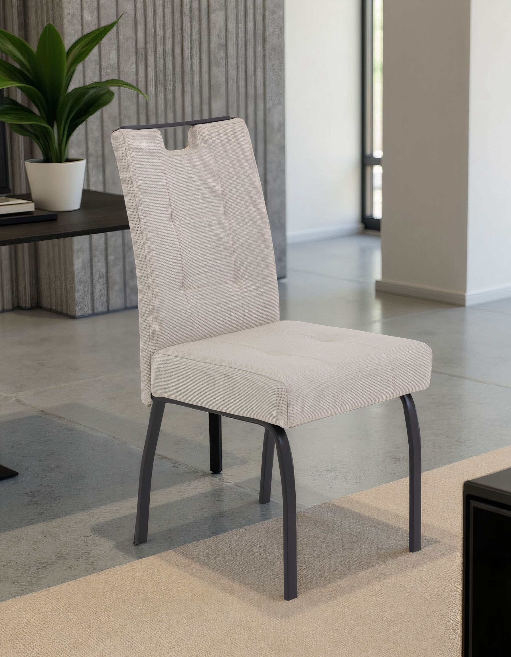 HELA Chaise à 4 pieds »LINZ, Esszimmerstuhl, Komfortstuhl« (Ensemble) 2 cuisSiège XL, barre de poignée élégante, siège confort avec ressorts, supporte 140kg