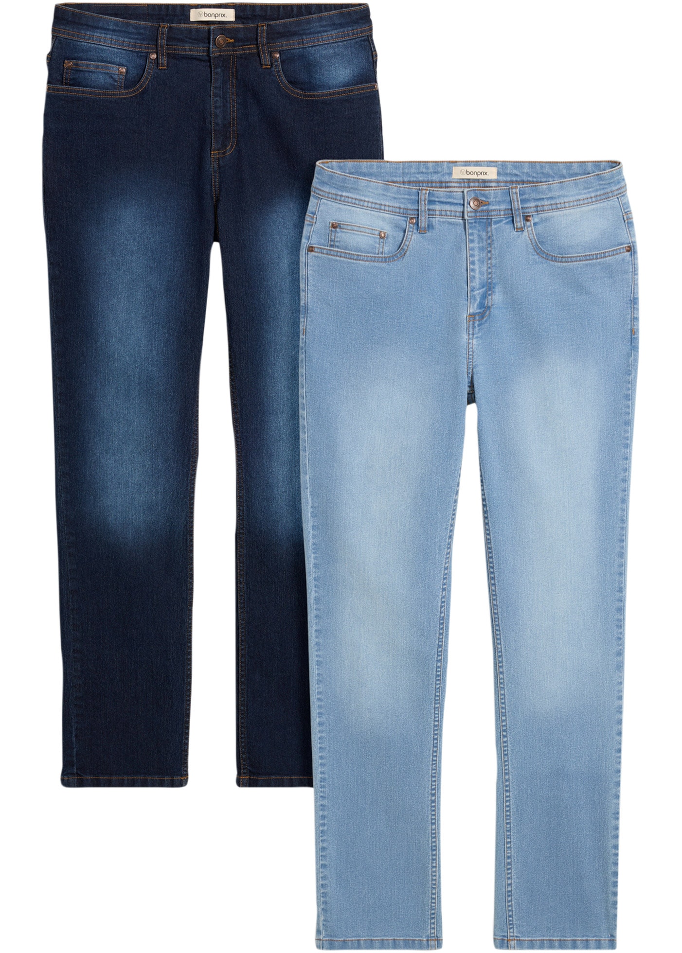 bonprix Jeans coupe régulière Paquet, 2 regular fit, coupe droite, lot de 2