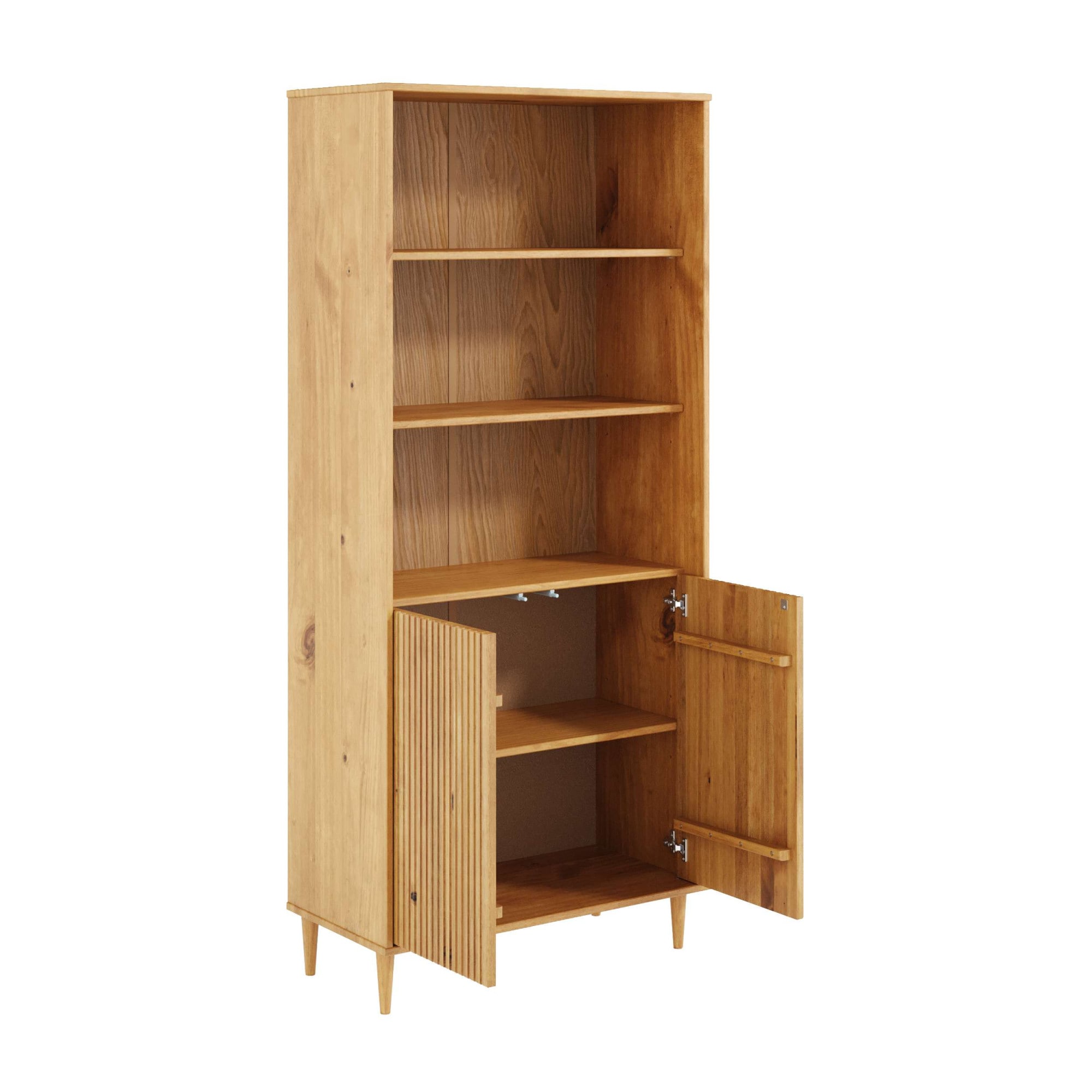 GOODproduct Étagère à livres »Malmedy Front mit gefrästen Rillen« Bibliothèque en pin massif, ouverture par pression, FSC, L: 80 cm