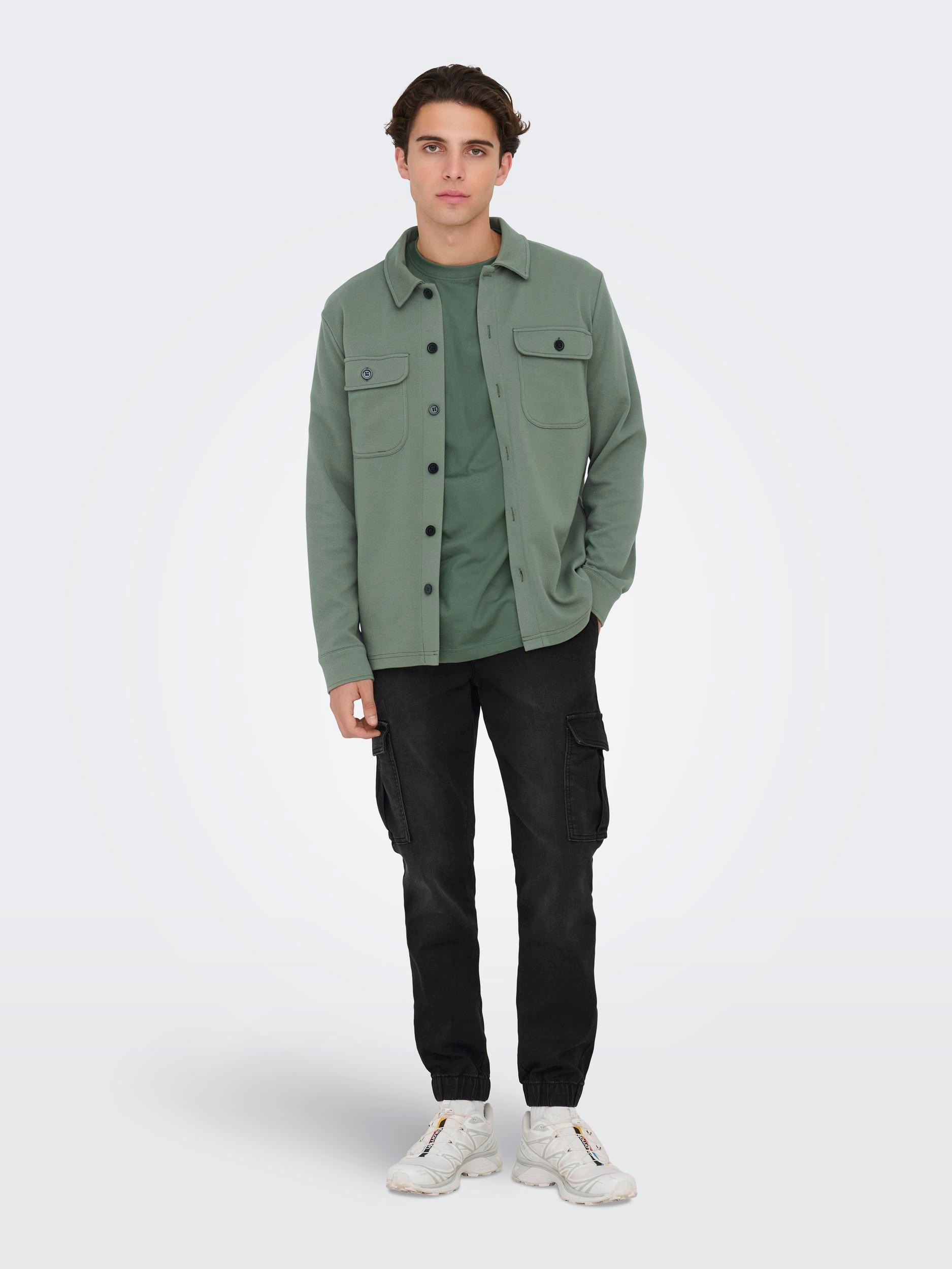 ONLY & SONS Chemise à manches longues »ONSNEWKODYL OVERSHIRT SWEAT NOOS« Materialmix, regular fit