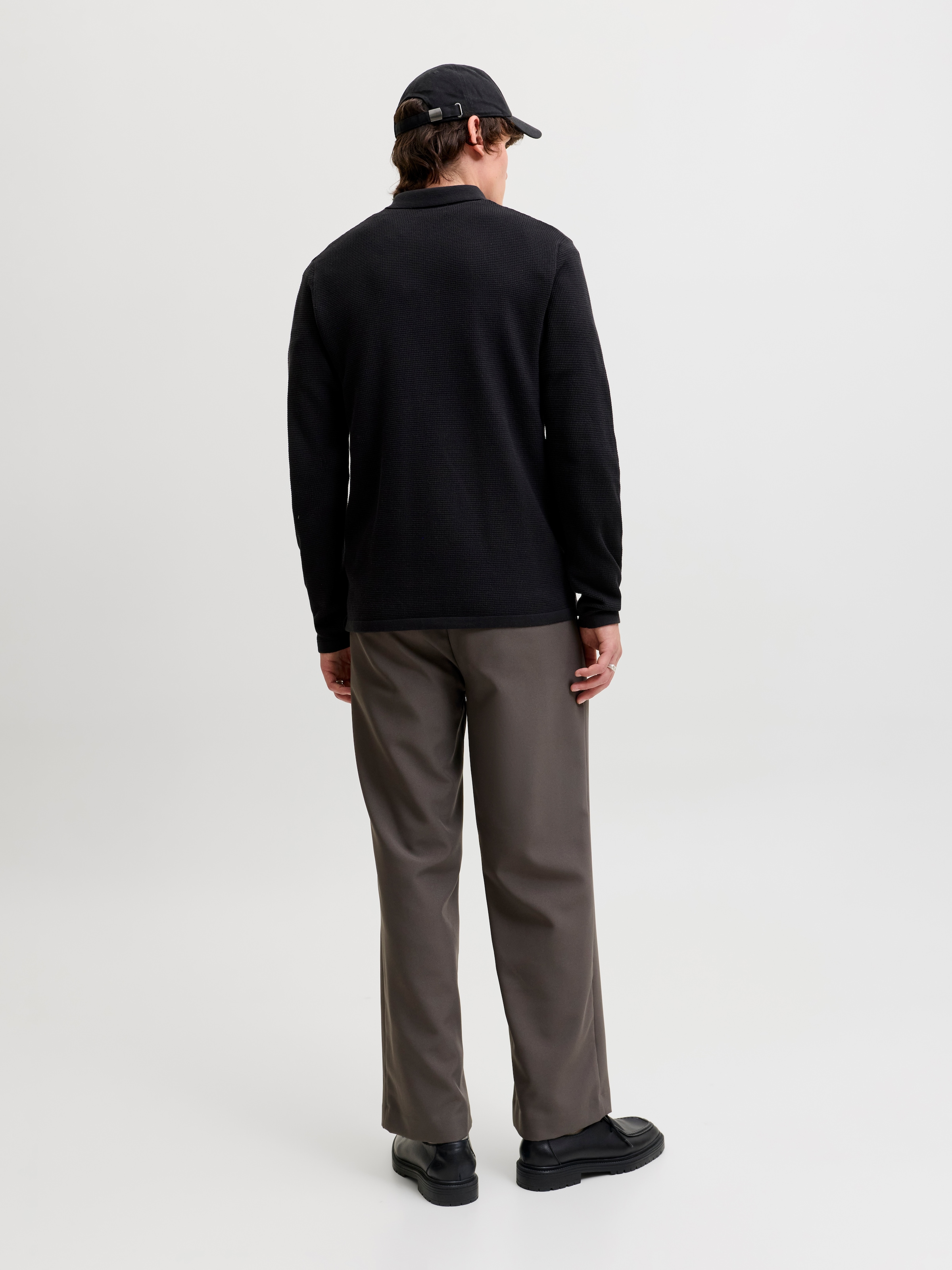 Jack & Jones Pull à col polo »JJEAUSTIN KNIT LS POLO SN« mélange coton, coupe régulière