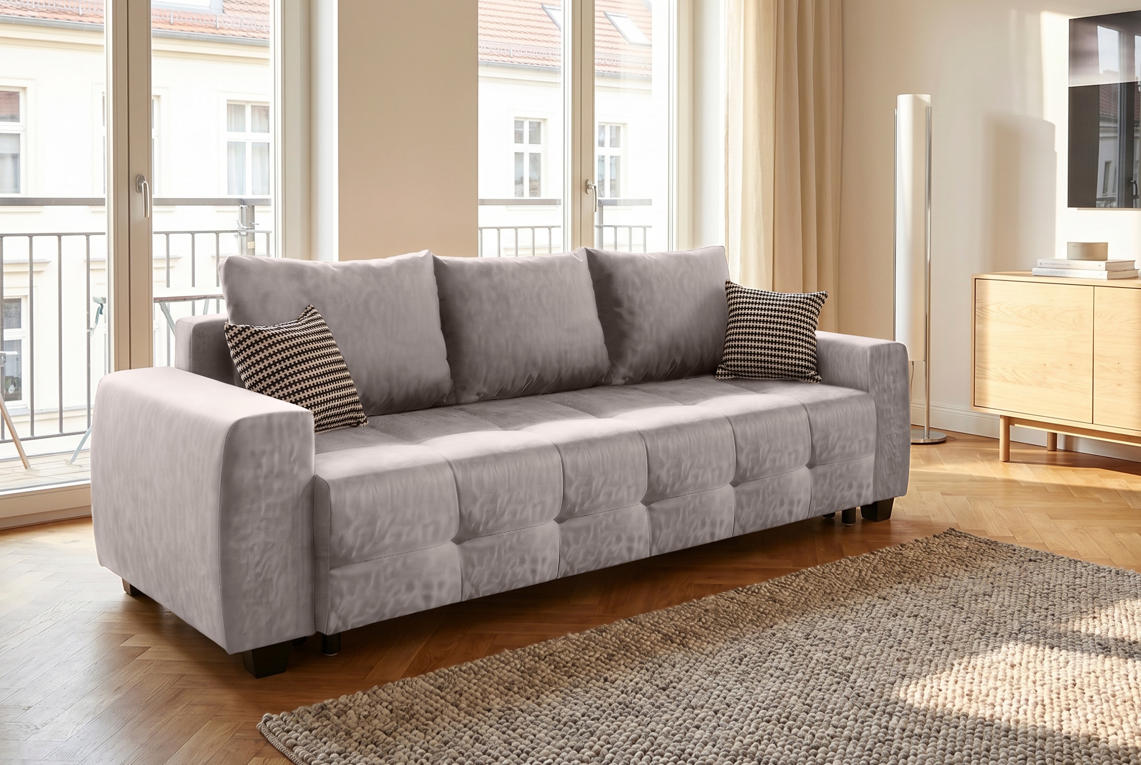 GOODproduct Canapé-lit »Bella mit Bettkasten, Gästebett 142x194, in 3 Qualitäten, inkl. Kissen« CLASSIC - Bonnellfedern ohne Topper - ideal als Gästebett