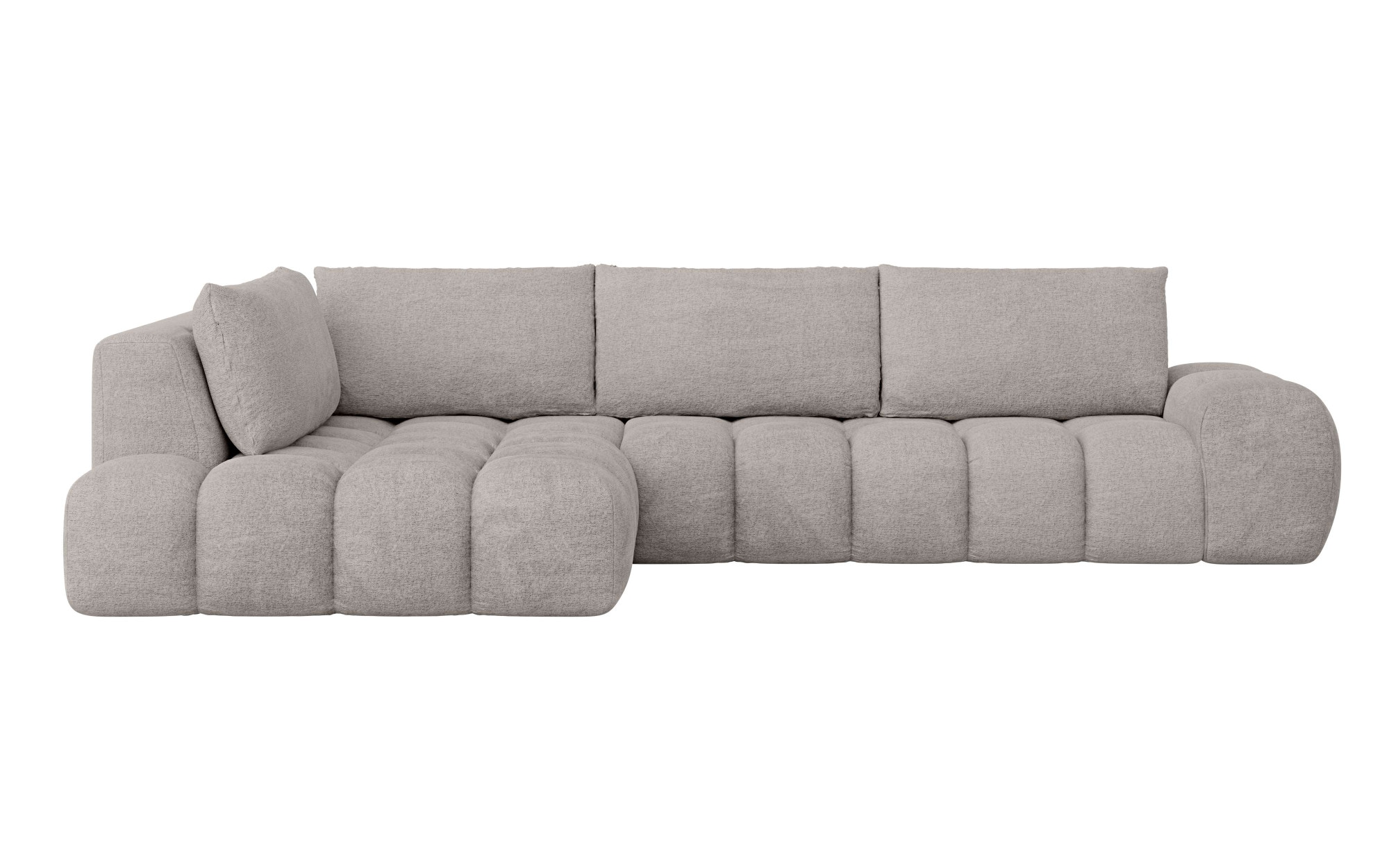 GOODproduct Canapé d'angle »AZITA L-Form, XL 296 cm - Designsofa in Bubble-Optik« lose Rückenkissen, traumhafte Steppung
