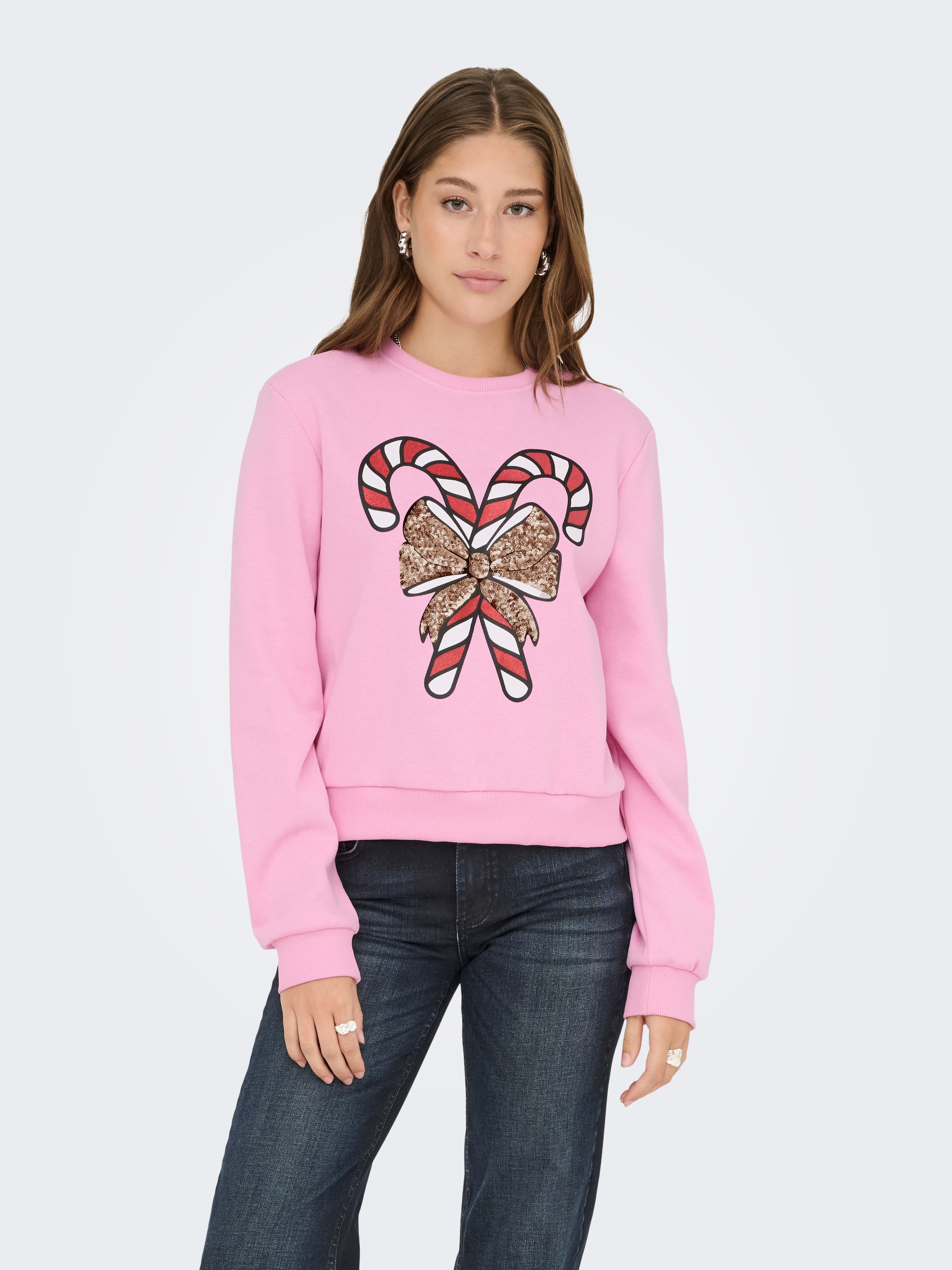 ONLY Sweat-shirt de Noël »ONLYDA XMAS L/S O-NECK BOX SWT«, mit verschiedenen Weihnachtsmotiven
