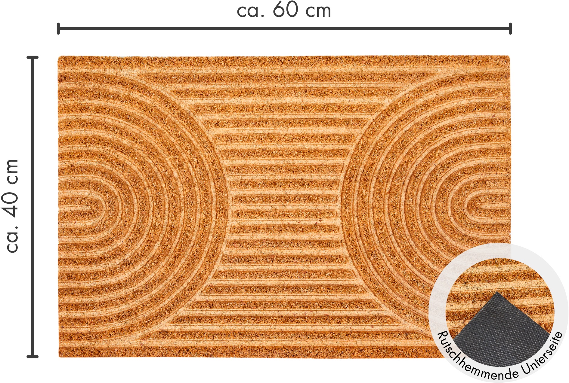 Andiamo Tapis de sol »Kokos« Rectangulaire 17 mm Höhe Schmutzfangmatte, verschiedene Designs, In- und Outdoor geeignet