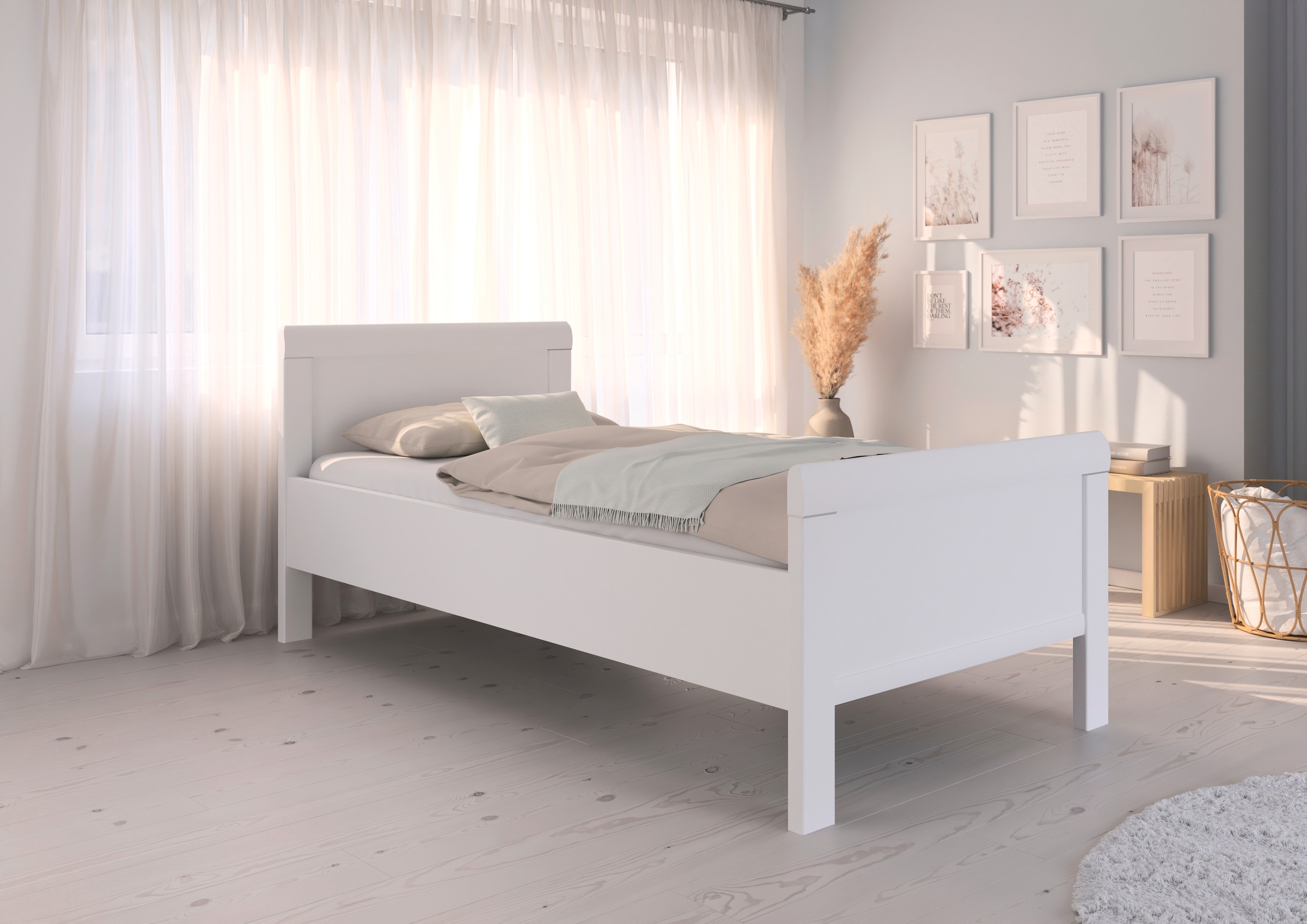 rauch Lit »Bett Einzelbett Stollenbett EVELYN« à hauteur confortable en panneau de bois dans un style élégant MADE IN GERMANY