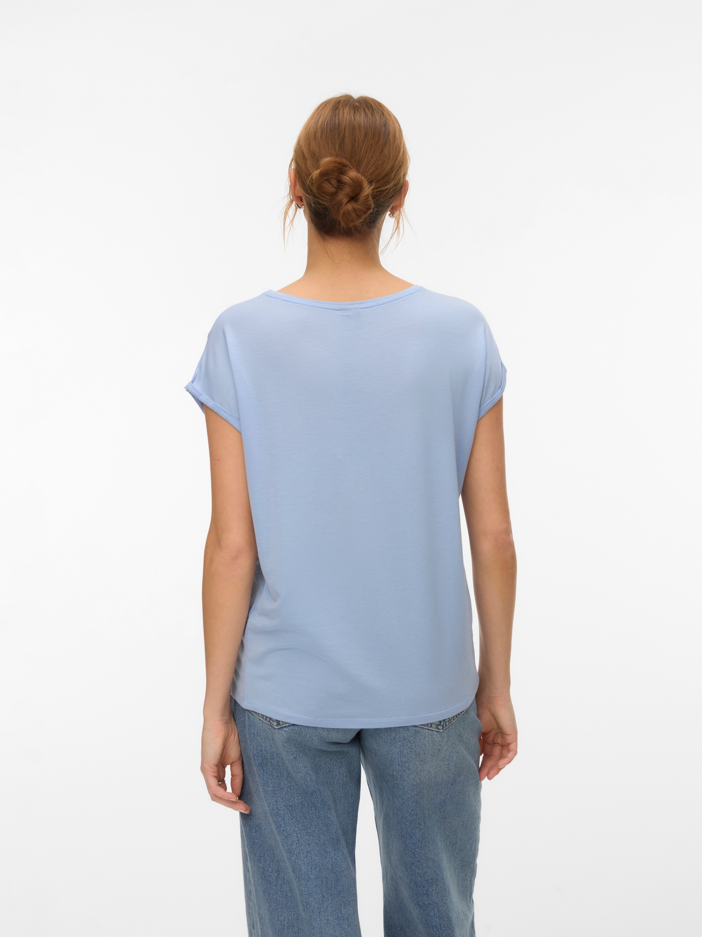 Vero Moda T-shirt »VMAVA PLAIN SS TOP JRS NOOS« mélange de matériaux, coupe régulière