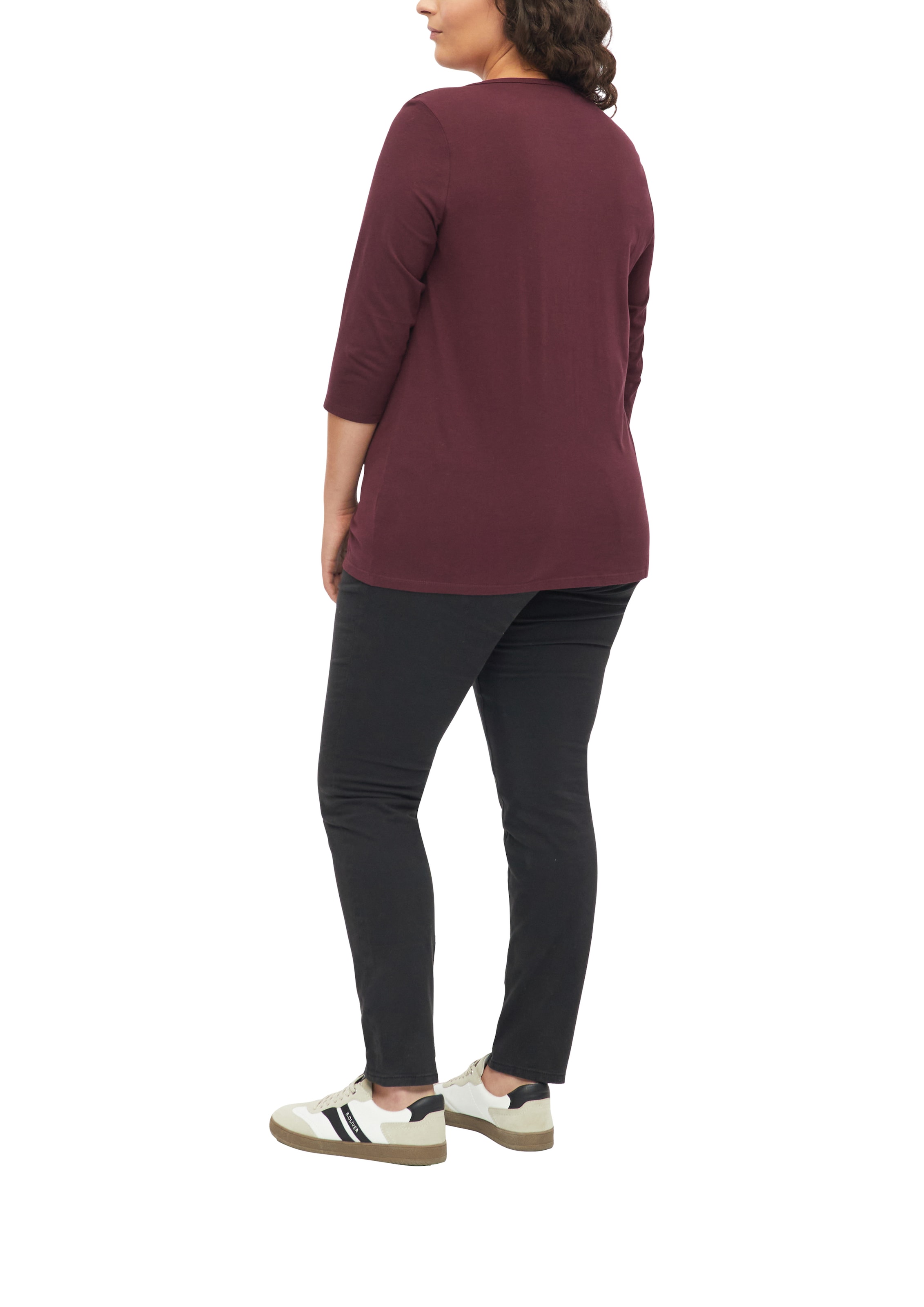 s.Oliver CURVE T-shirt à manches 3/4 avec encolure bateau / grandes tailles