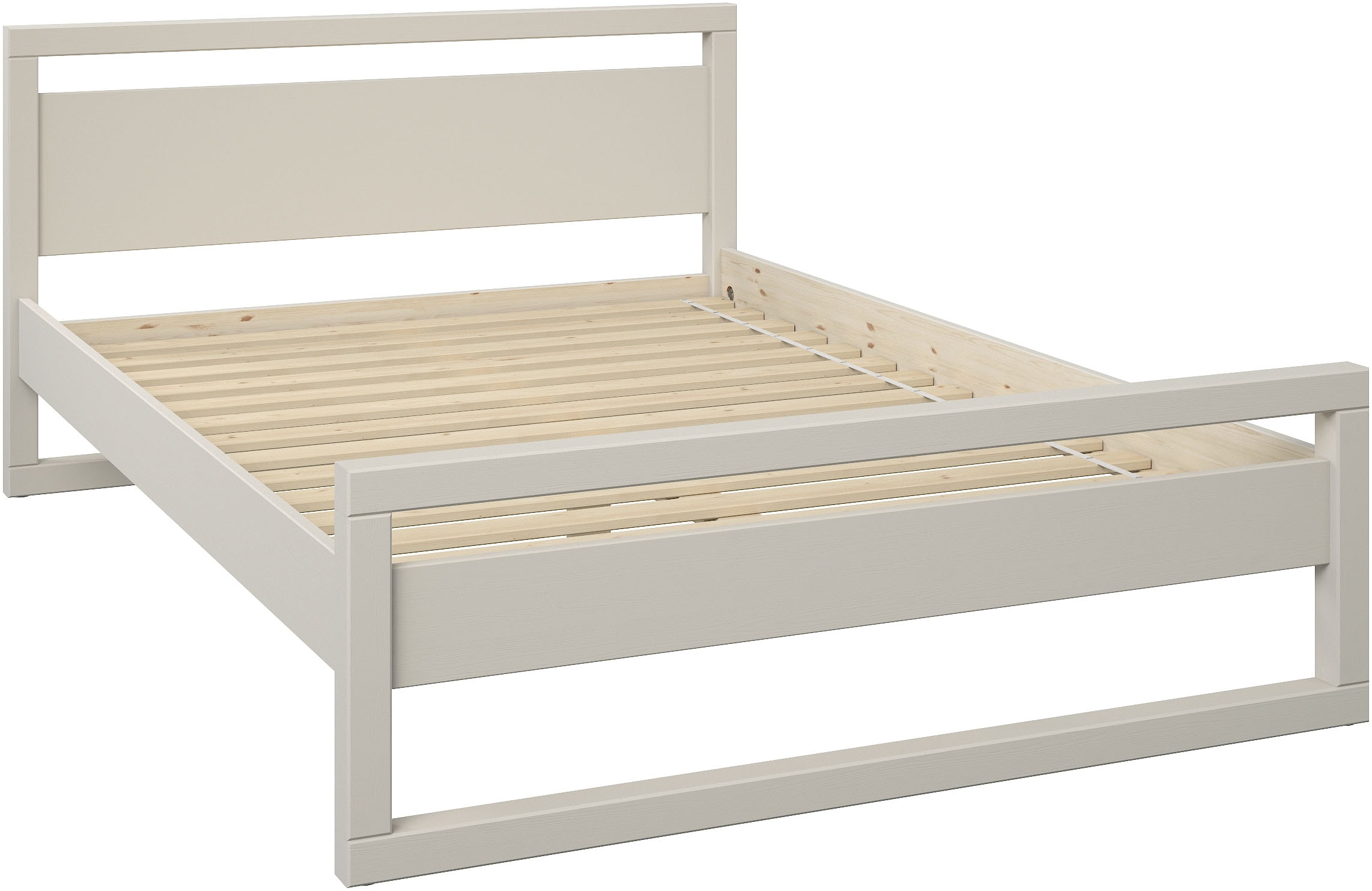 GOODproduct Lit en bois massif »Wellow , Kaschmir-Beige-Beige, Kiefer, inklusive Lattenrost« Liegefläche 140x200 cm,  nordisch-modern, bis 180 kg belastbar, FSC® & Made in Europe