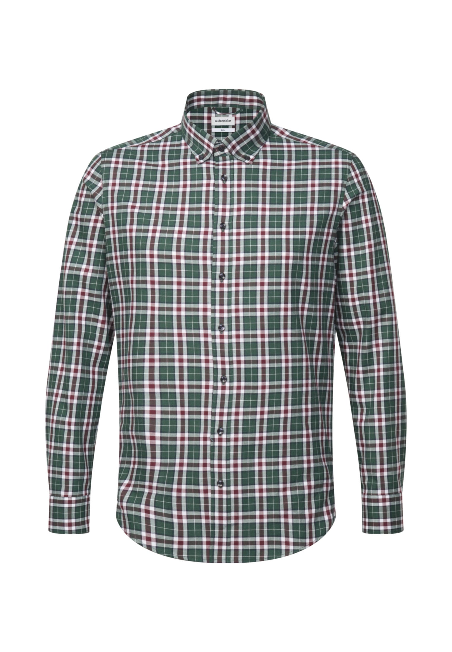 seidensticker Chemise en flanelle »Slim« Slim 1/1 Button-Down-Kragen Karo