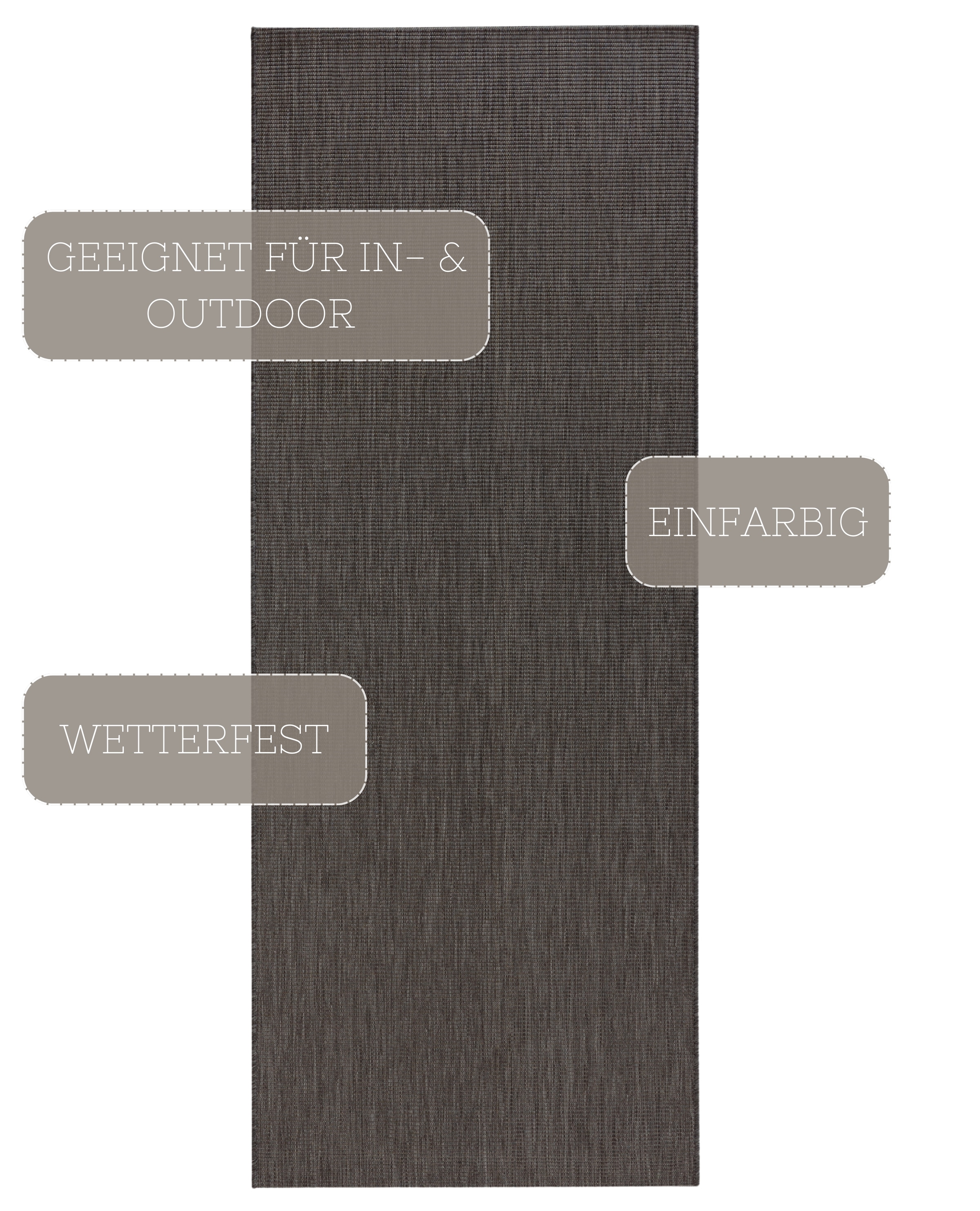 HANSE Home Tapis »Match« Rectangulaire 8 mm Höhe In-& Outdoor, Kurzflor, Läufer, Modern, Unifarben, Wohnzimmer, Balkon