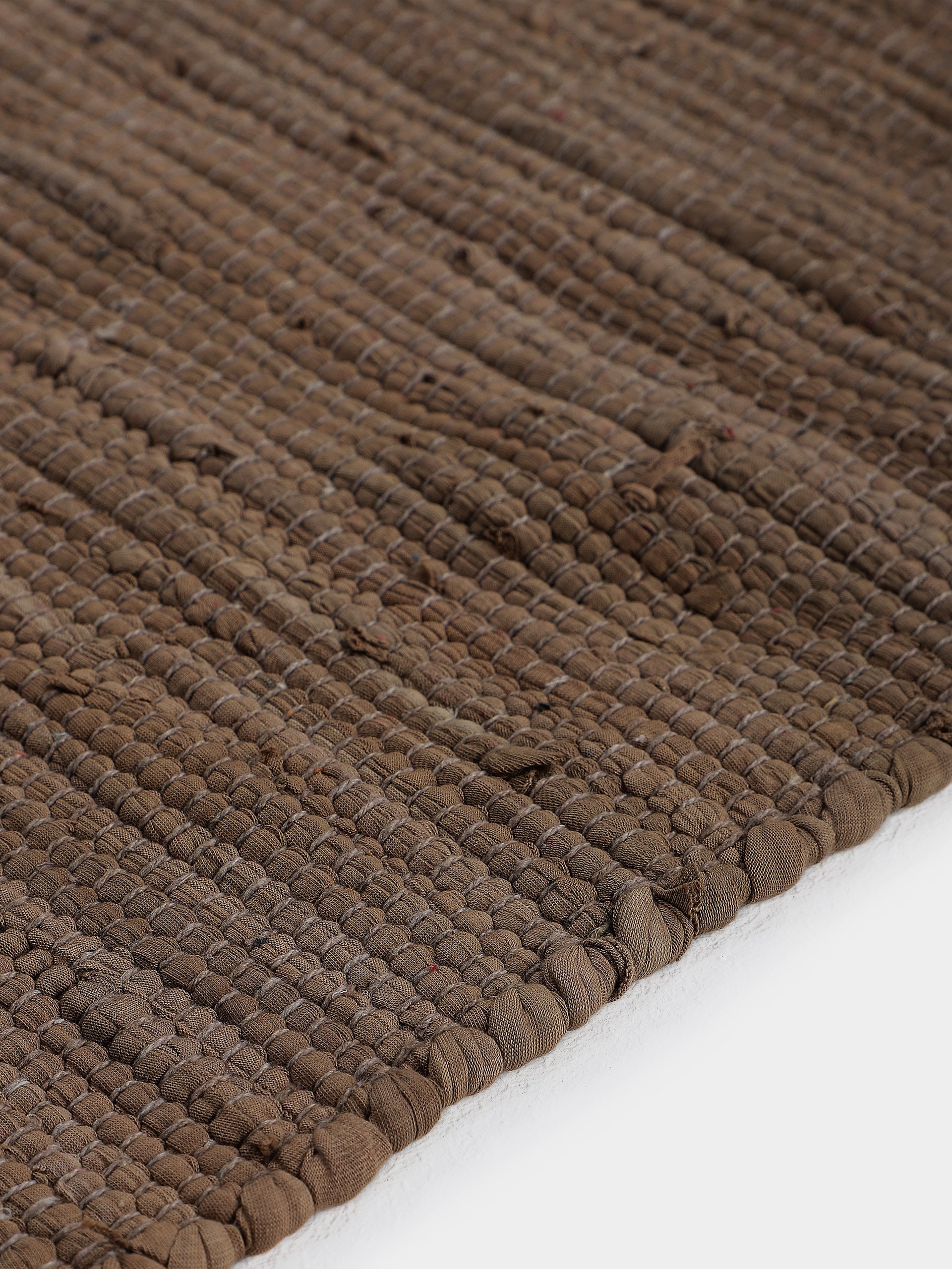 carpetfine Tapis »Kelim Chindi uni , auch als Läufer« Rectangulaire 5 mm Höhe Wendeteppich, reine Baumwolle, handgewebt, Uni-Farben, mit Fransen