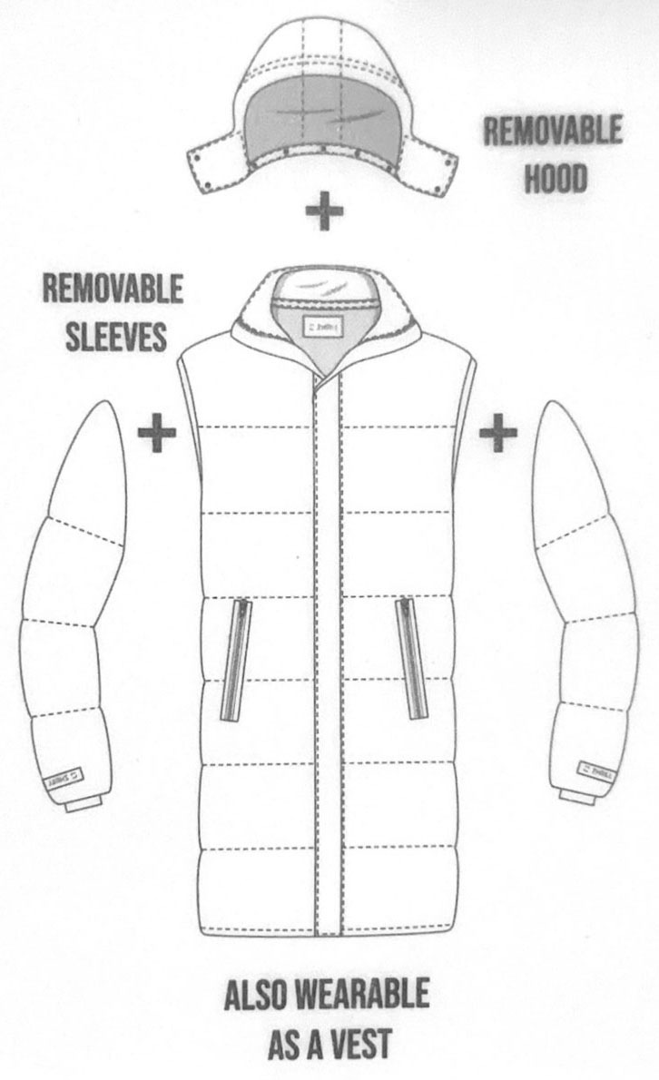 Zhrill Manteau matelassé »2 in 1 Mantel und Weste« Kapuze abnehmbar