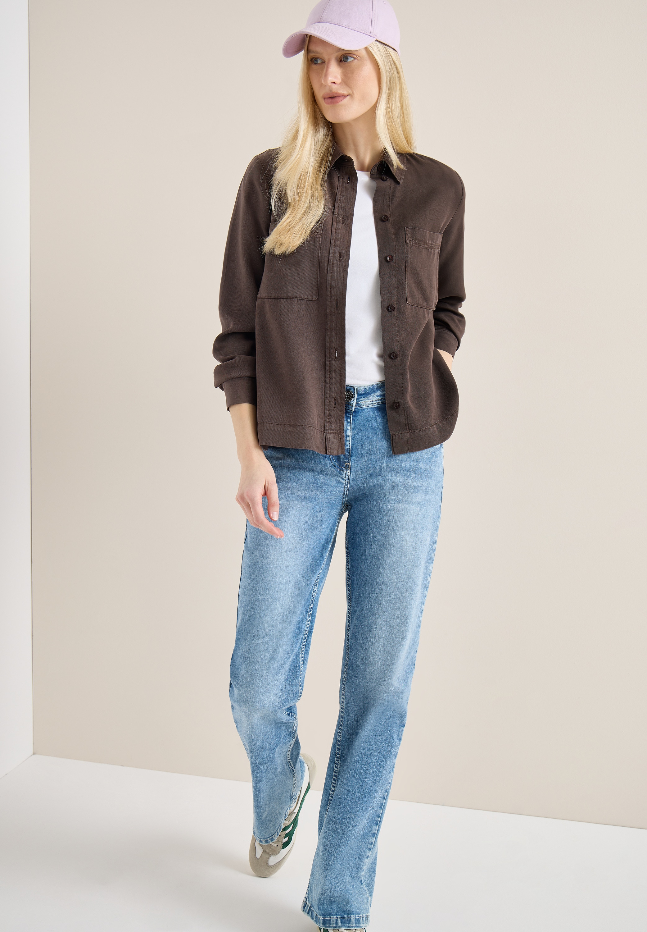 Cecil Blouse à manches longues aus atmungsaktivem Lyocell